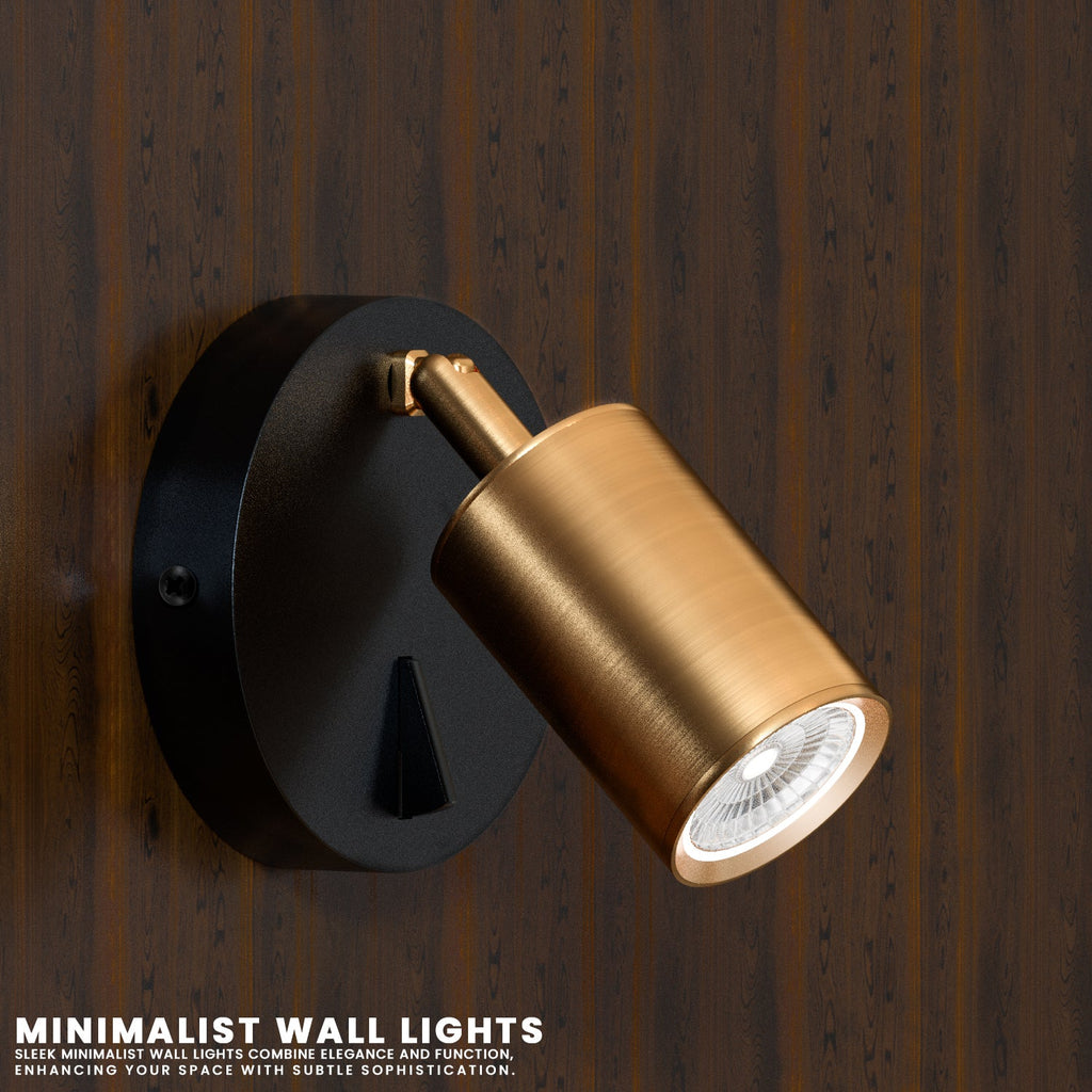 Rotatable GU10 Single Head Wall Spotlight with Integrated On-Off Switch
