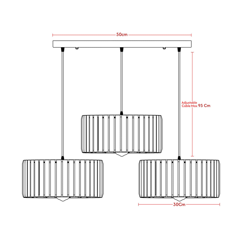 Modern Adjustable 3-Light Crystal Shade Pendant Chandelier~6125