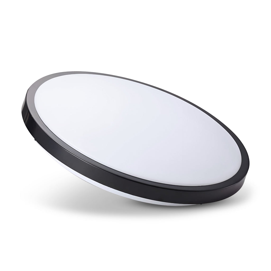 18W Black Round LED Flush Mount Ceiling Light Fixture for Modern Homes
