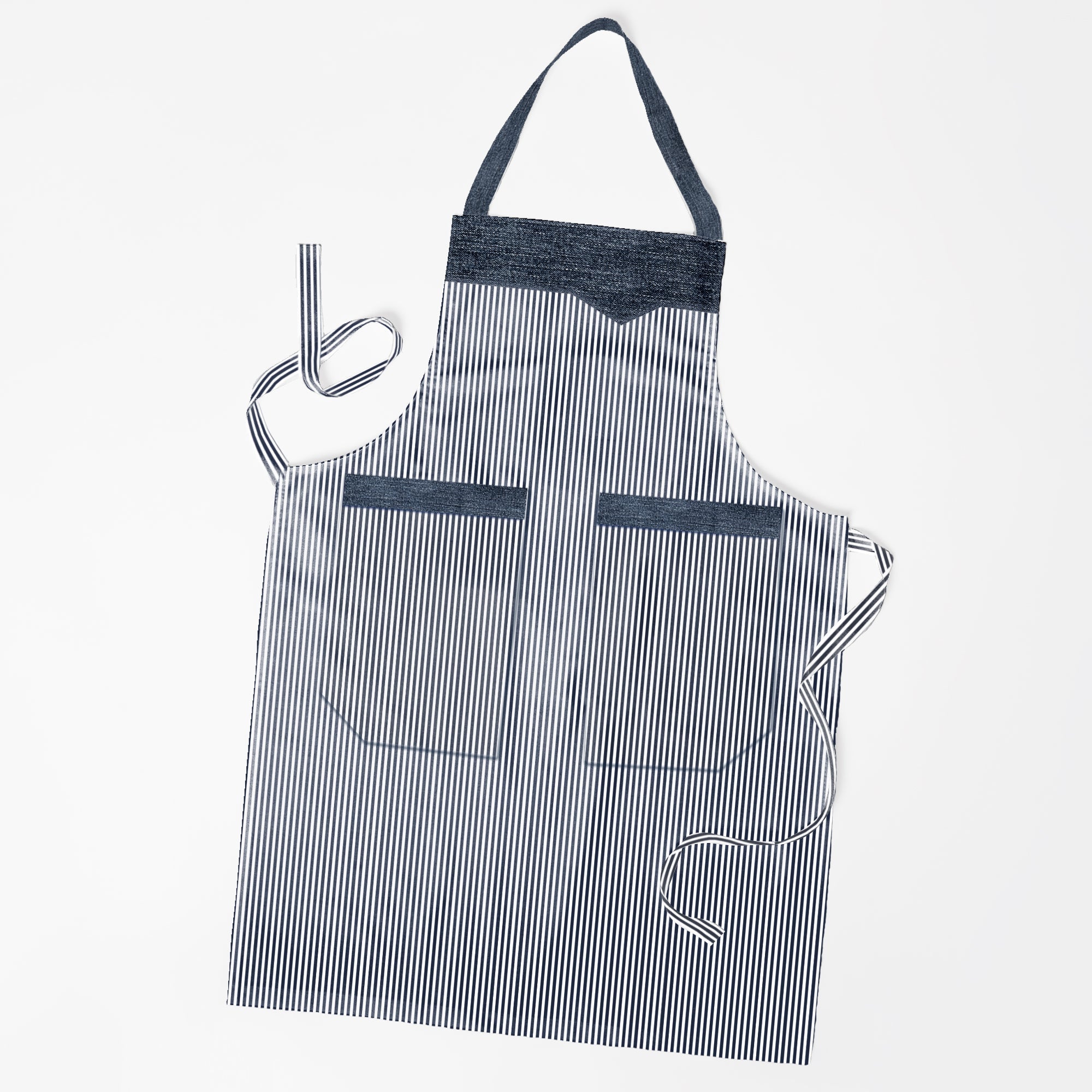 Durable Cotton Double Pocket Chef Apron for Kitchen Baking Gardening Catering