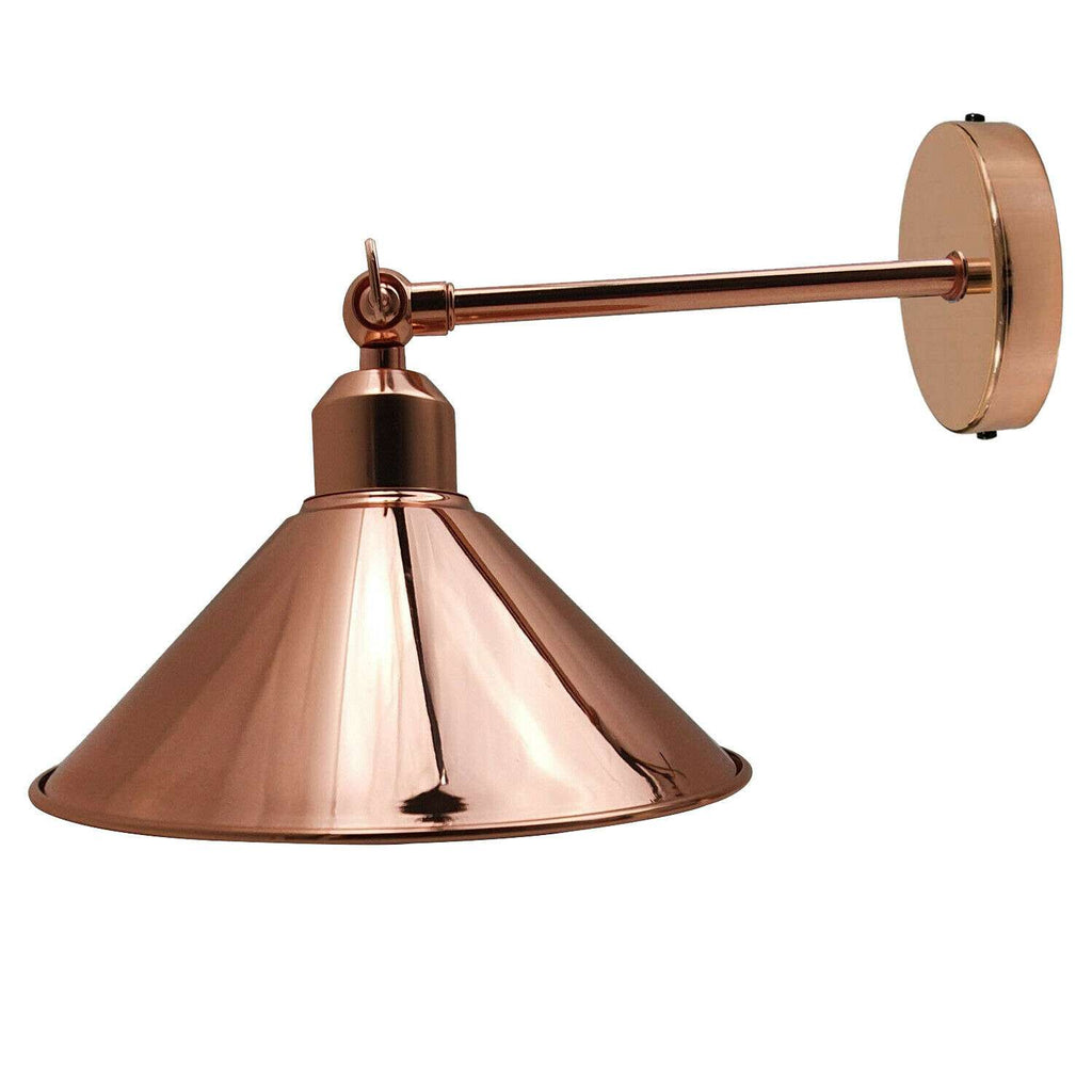 Adjustable Industrial Metal Wall Sconce Flat Shade E27 Light Fixture