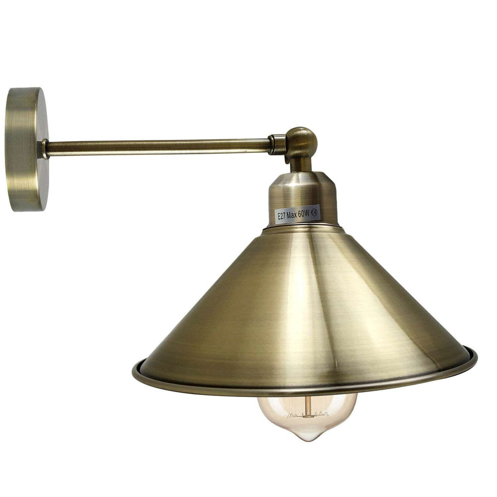 Adjustable Industrial Metal Wall Sconce Flat Shade E27 Light Fixture