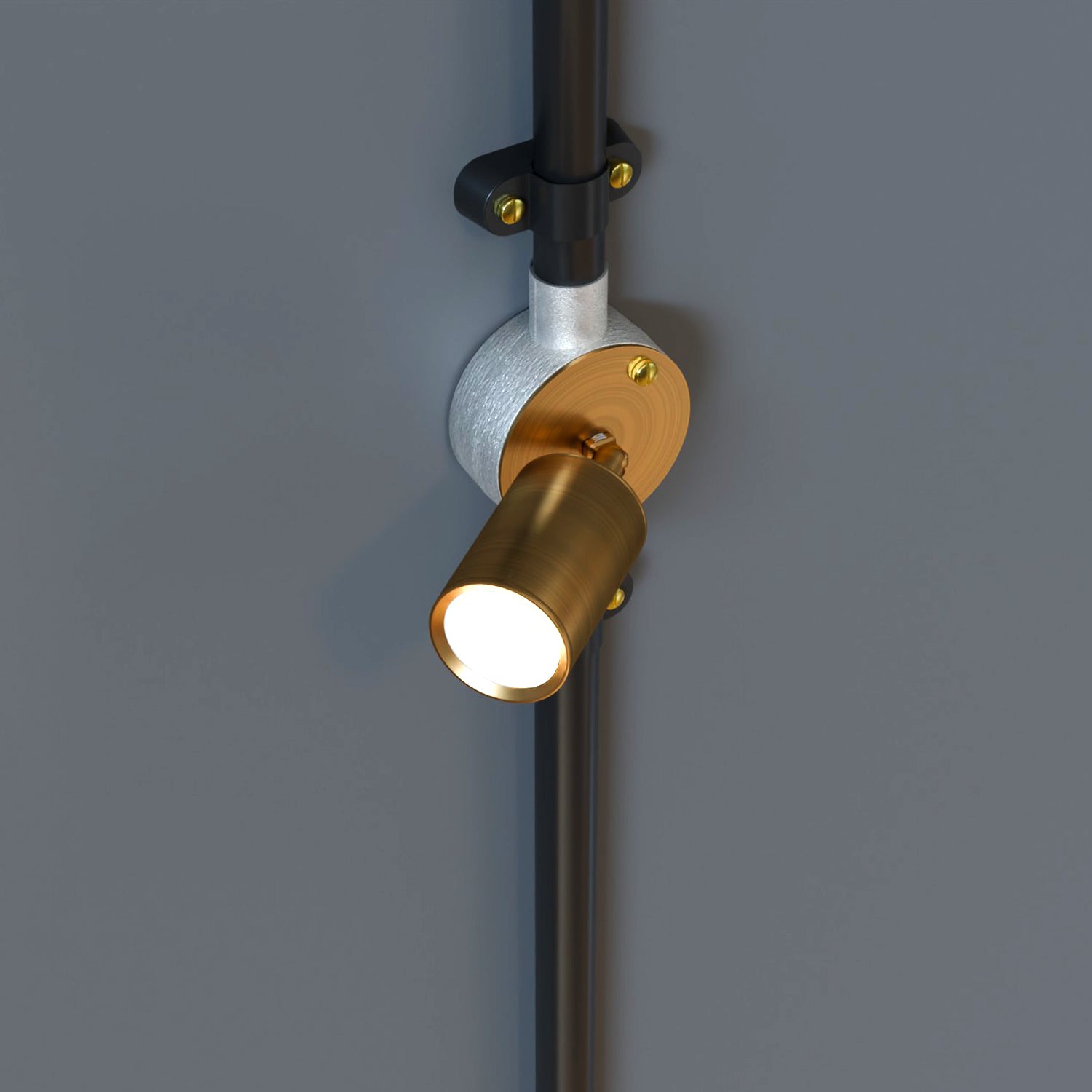 Adjustable Cylinder GU10 Ceiling Spotlight for Conduit Lighting Systems, Metal Design