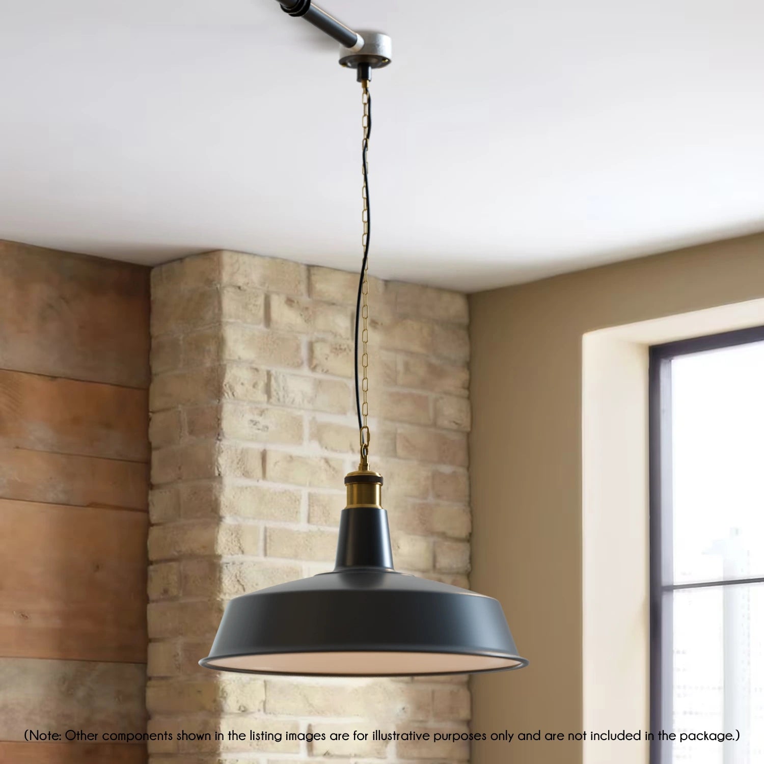 Black Metal Ceiling E27 Conduit Pendant Light Kit -5647