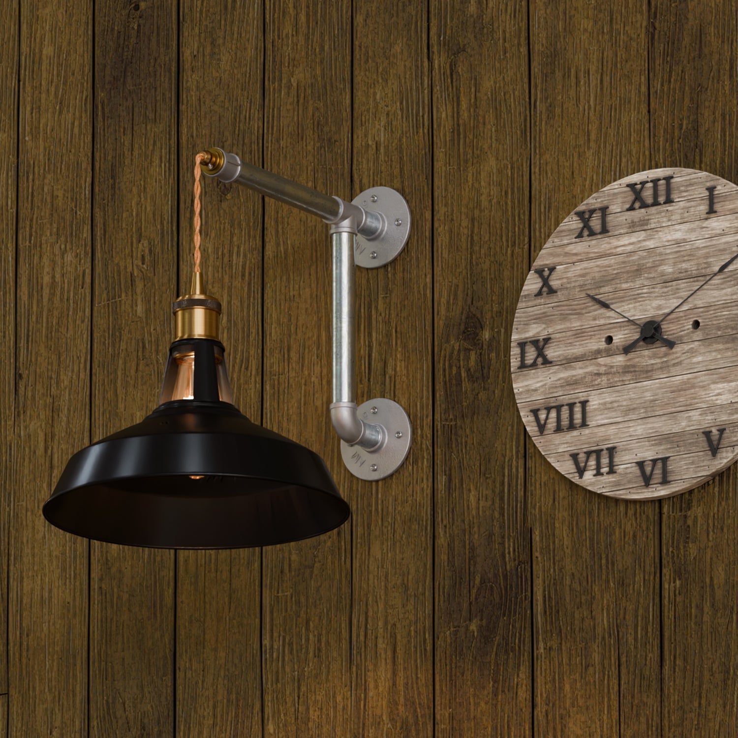 Industrial Wall Light Metal Barn Shade DIY Mount Kit ~ 6118