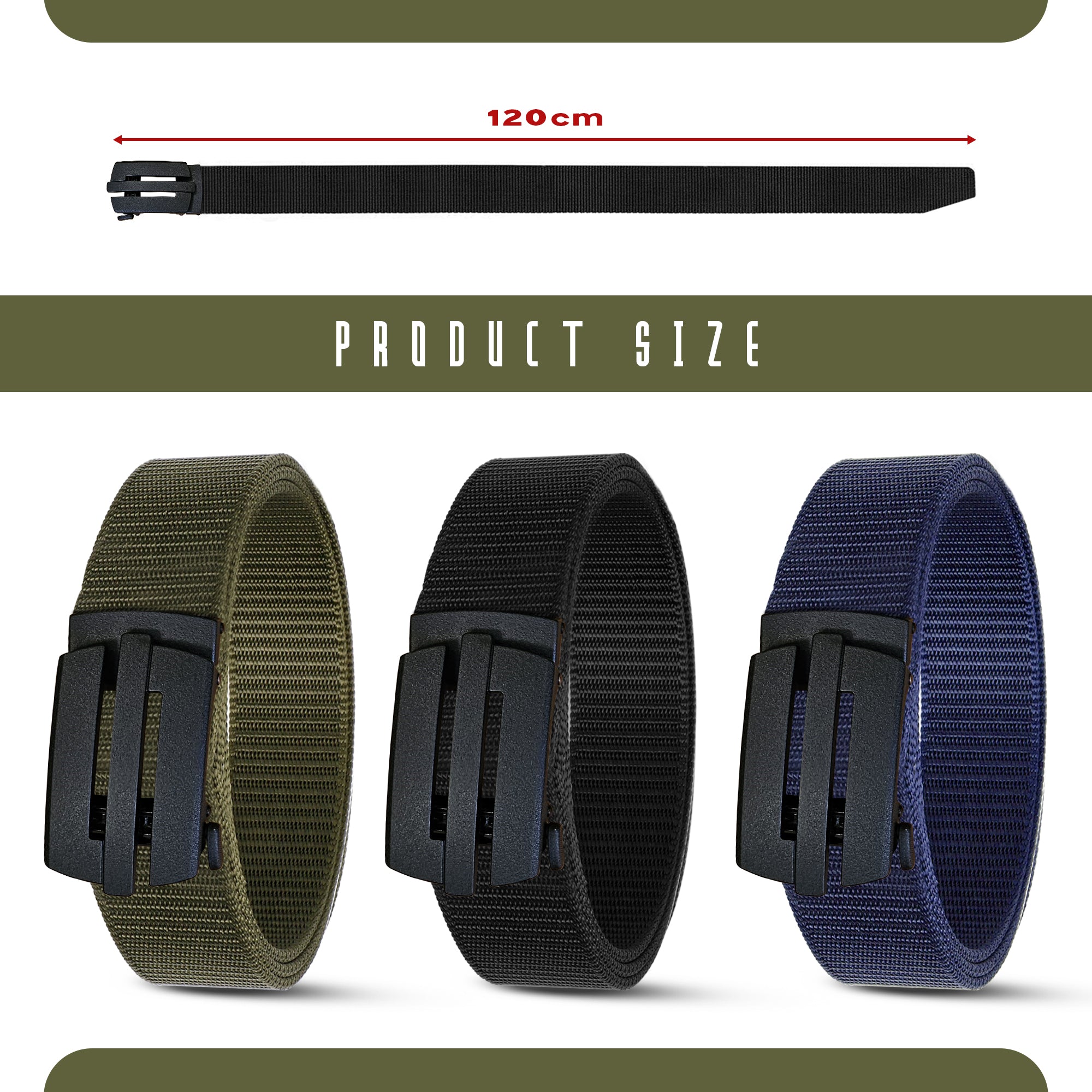 Durable Nylon Military Tactical Webbing Belt with Quick Release Buckle