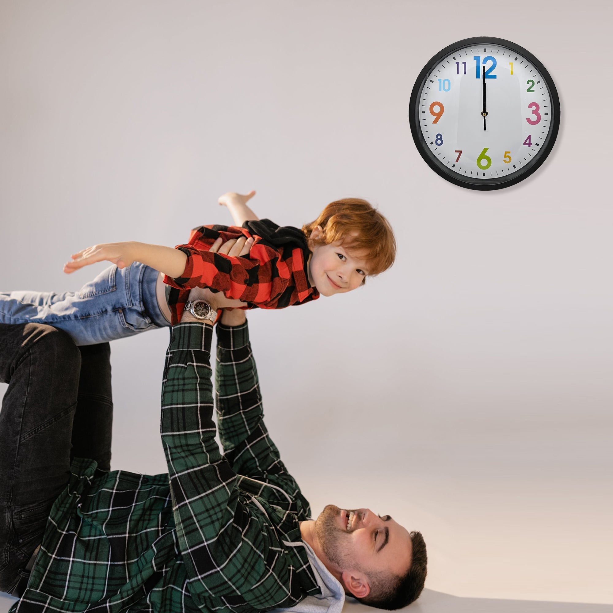 Colourful Children's Battery-Operated Quartz Round Wall Clock~5194