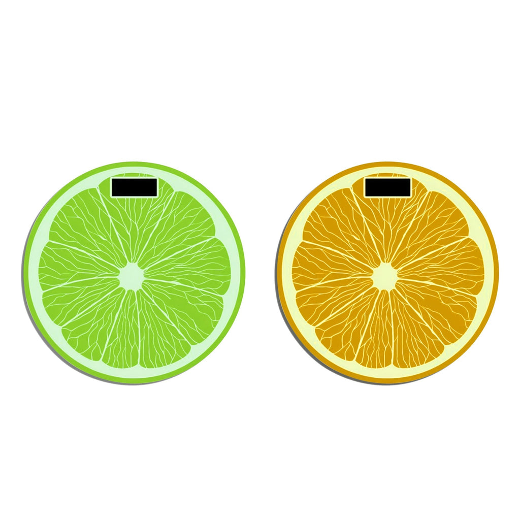 Vibrant Orange Lemon Digital Body Weight Scale with USB Charging & LCD Display