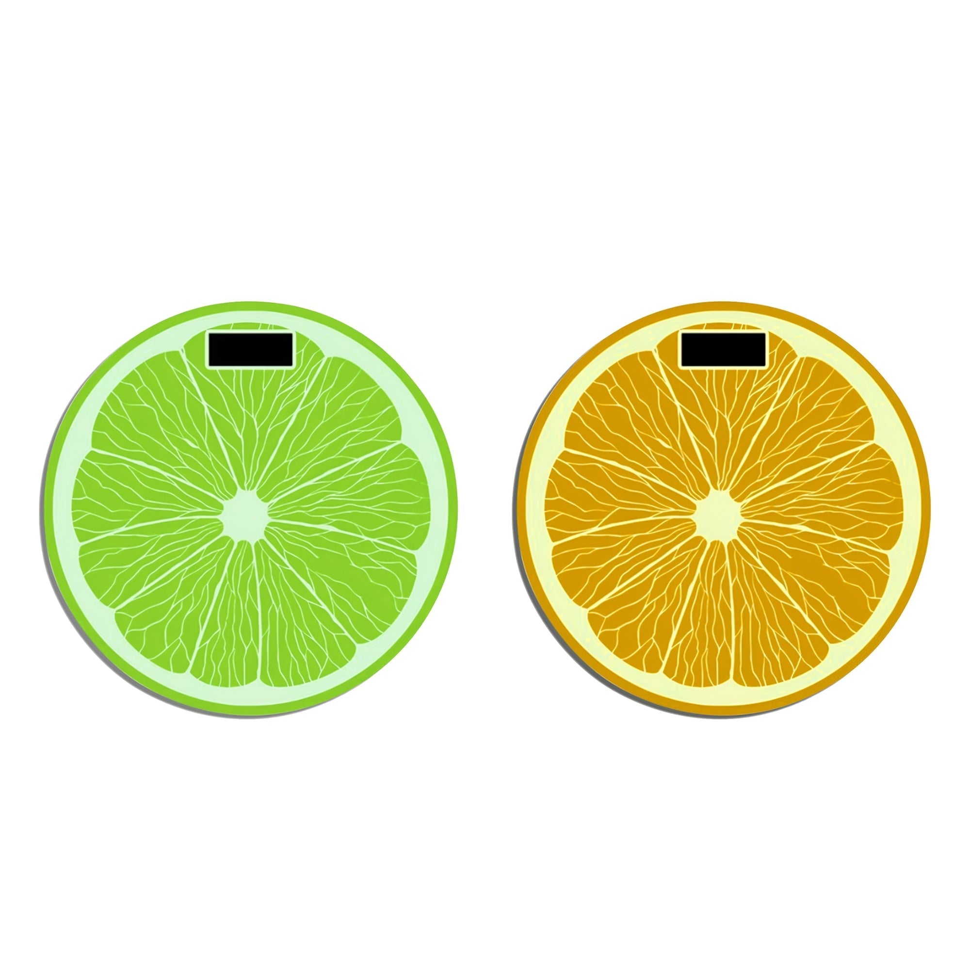 Vibrant Orange Lemon Digital Body Weight Scale with USB Charging & LCD Display