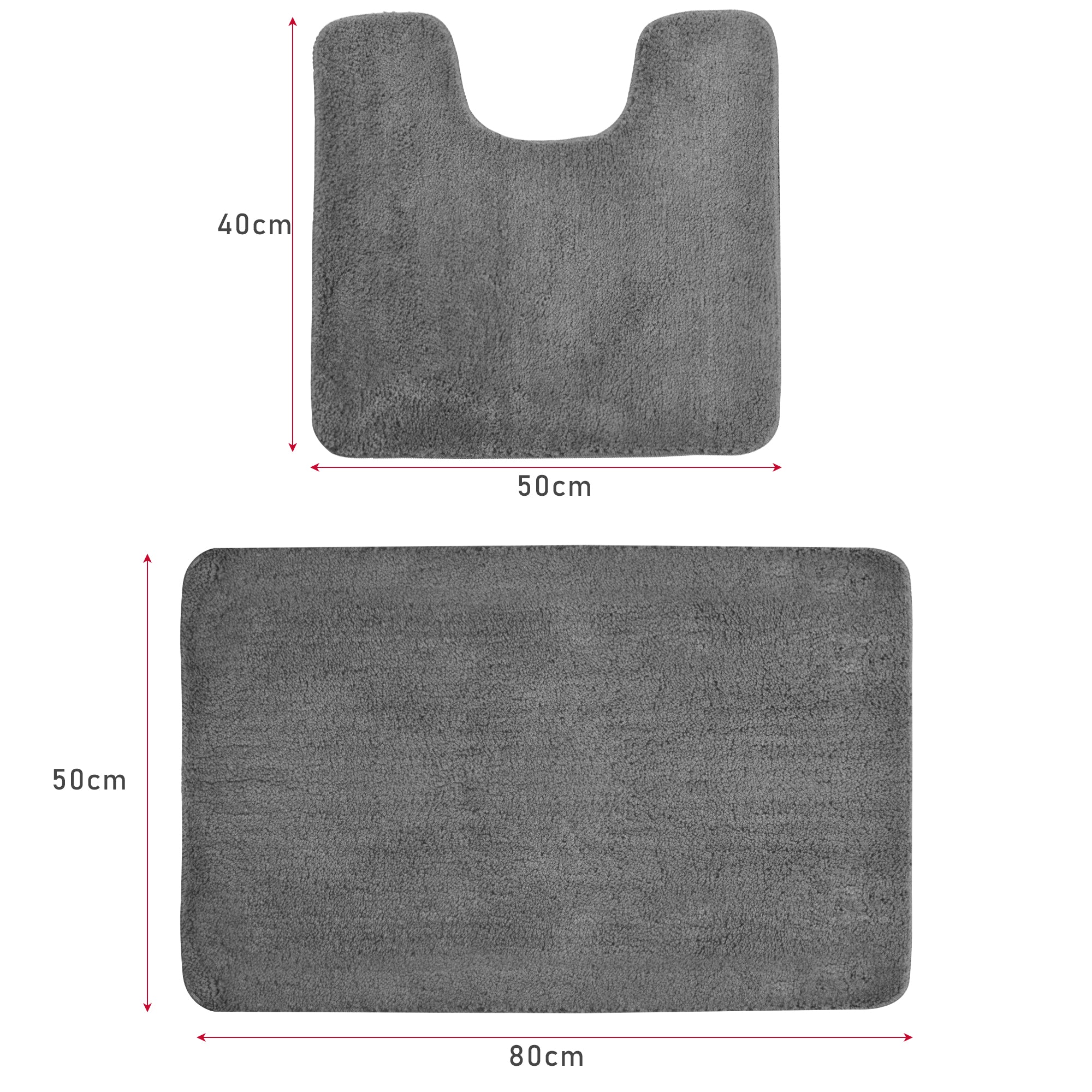 Luxurious 2-Piece Microfiber Bath Mat Pedestal Set, Absorbent, Non-Slip Safety