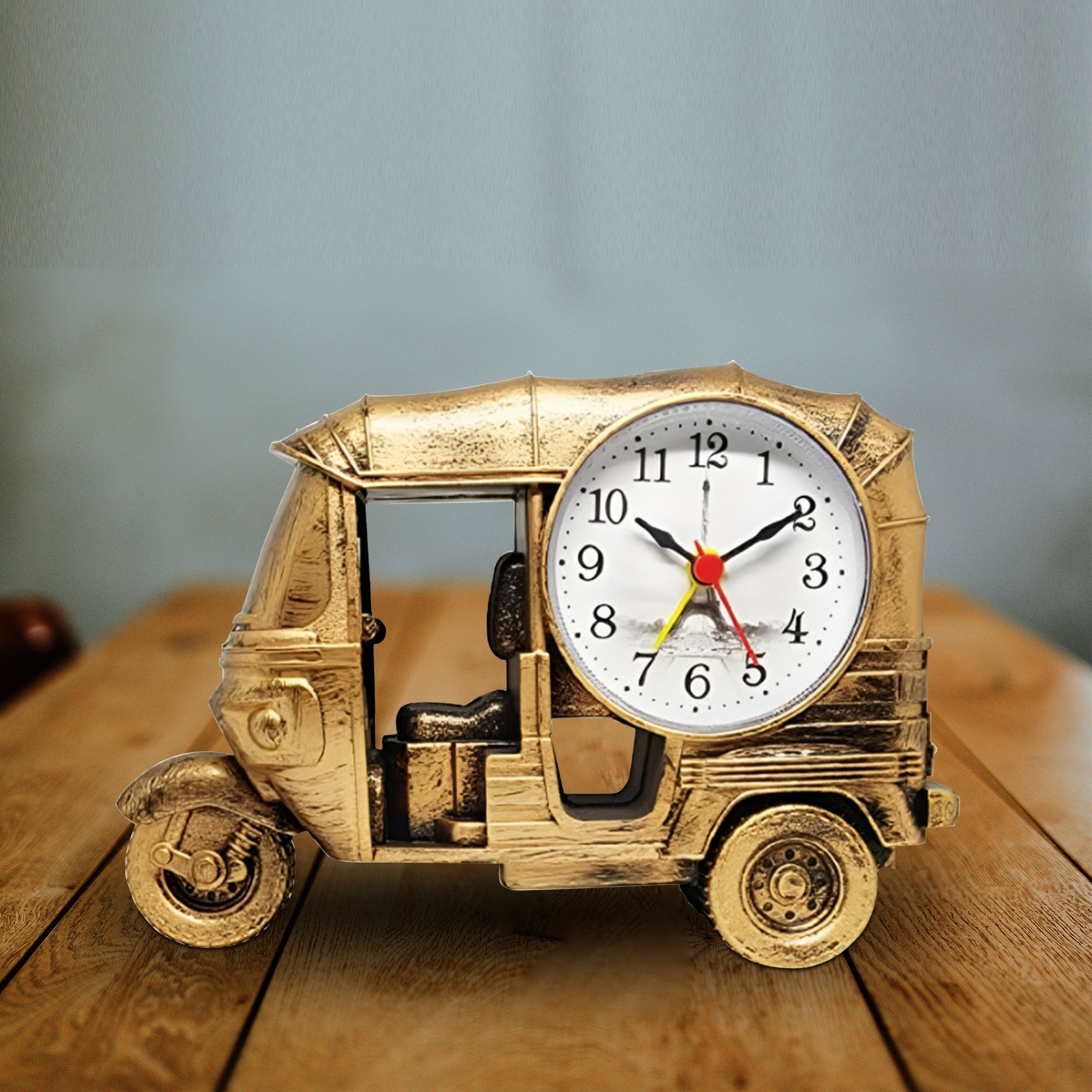 Unique Modern Three-Wheeler Alarm Clock Gift, Stylish Desk & Home Decor