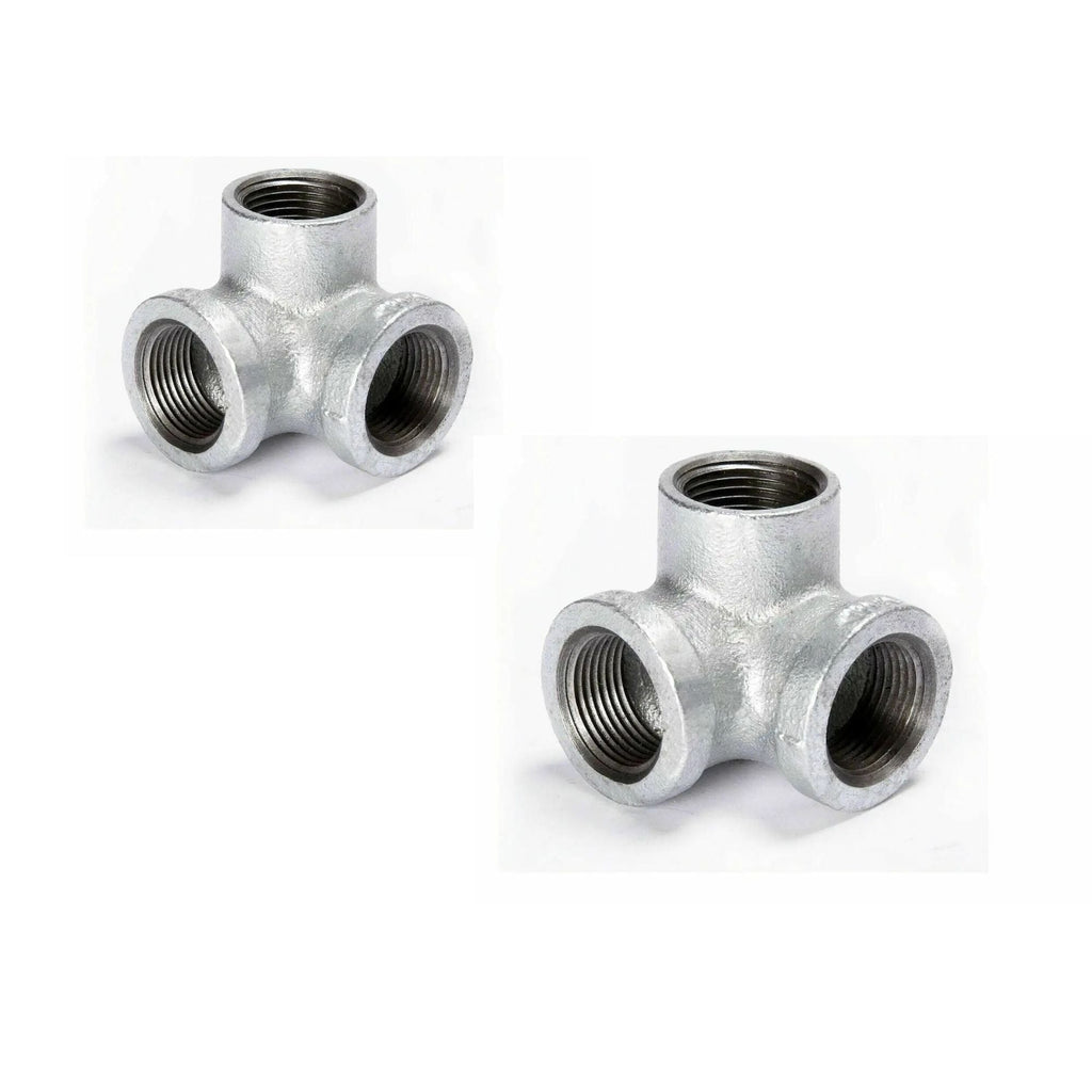 Durable Galvanized Steel 3-Way Pipe Fitting Connector for DIY Industrial Projects