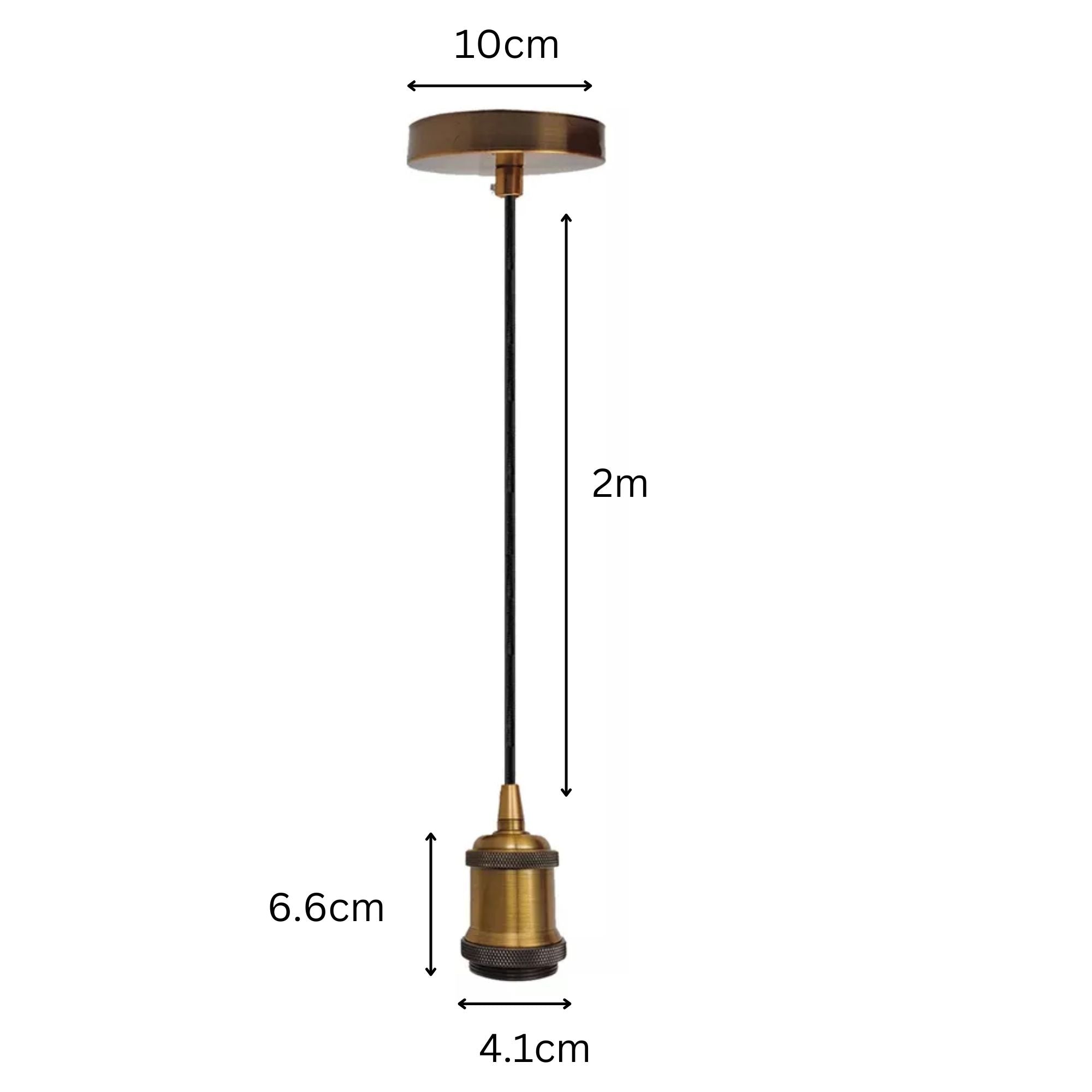 Adjustable Industrial Vintage Metal Pendant Ceiling Light, E27 Bulb Compatible