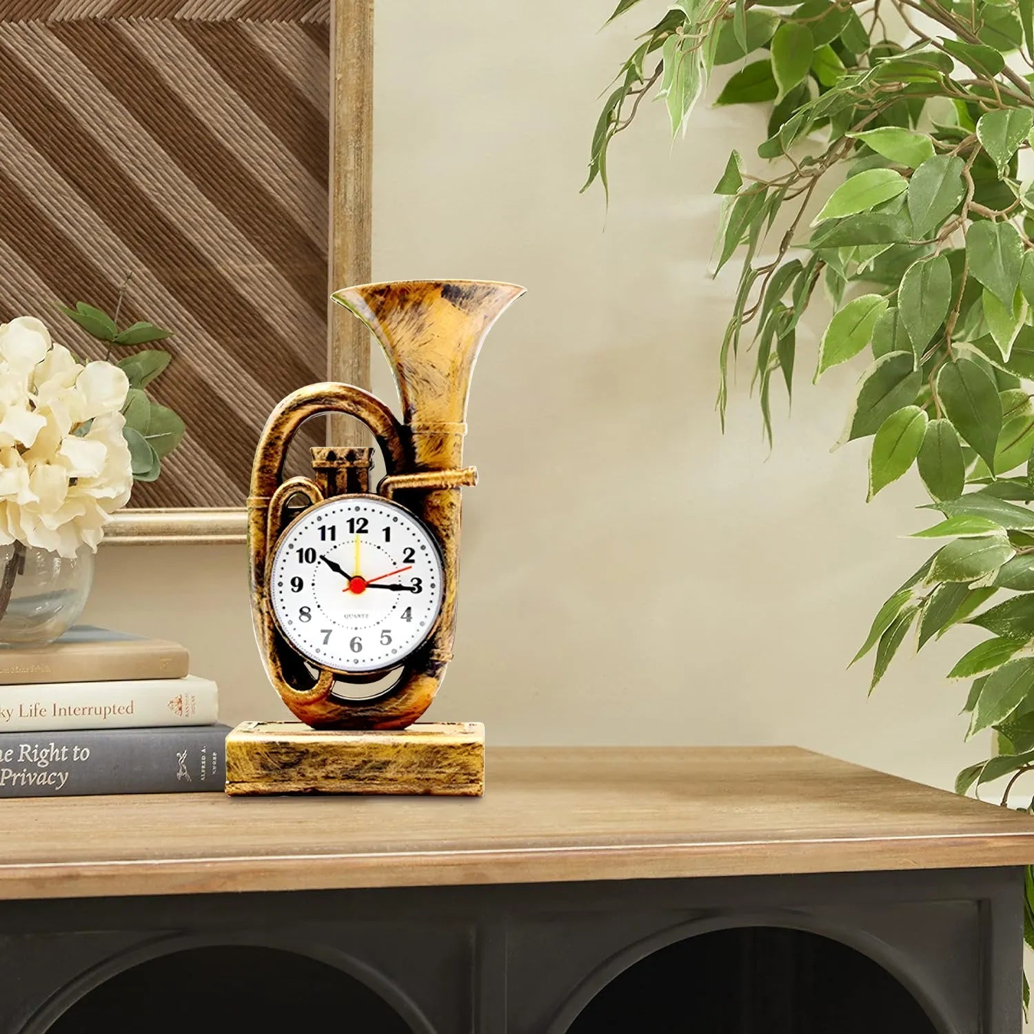 Stylish Trumpet Shape Table Alarm Clock for Bedroom, Home, and Heavy Sleepers