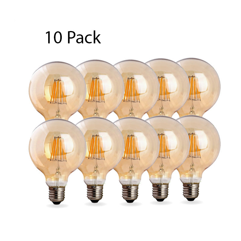 10-Pack G95 E27 8W LED Globe Vintage Retro Warm White Light Bulbs