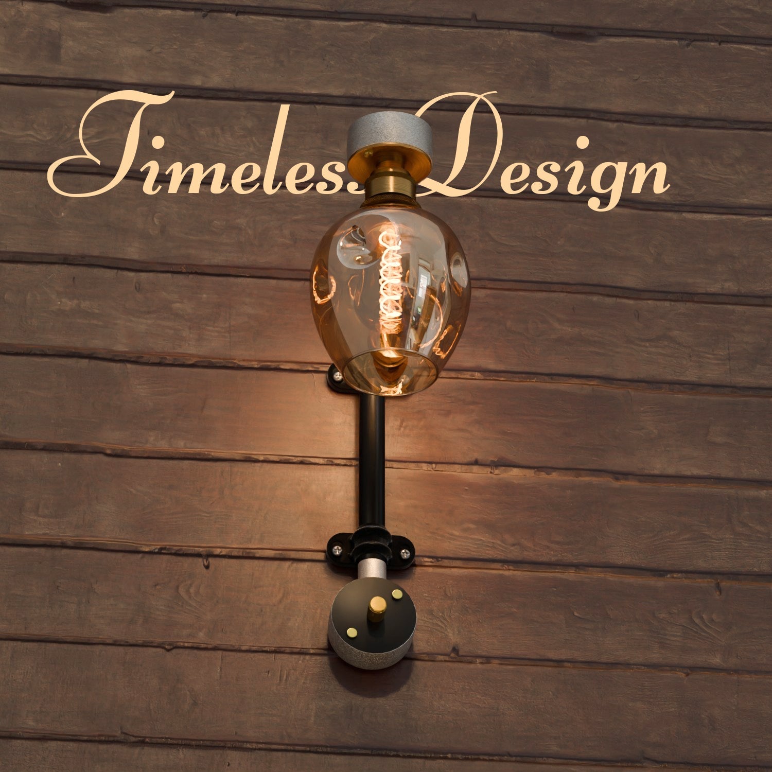 Industrial Vintage Conduit Pipe Wall Light with Glass Shade Kit