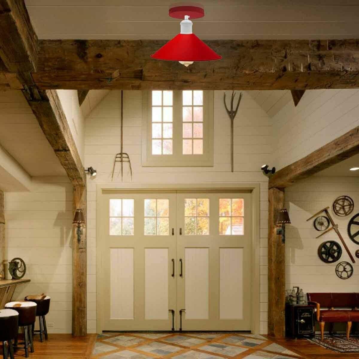 Industrial Vintage Metal Wall Sconce and Retro Ceiling Light Fixture