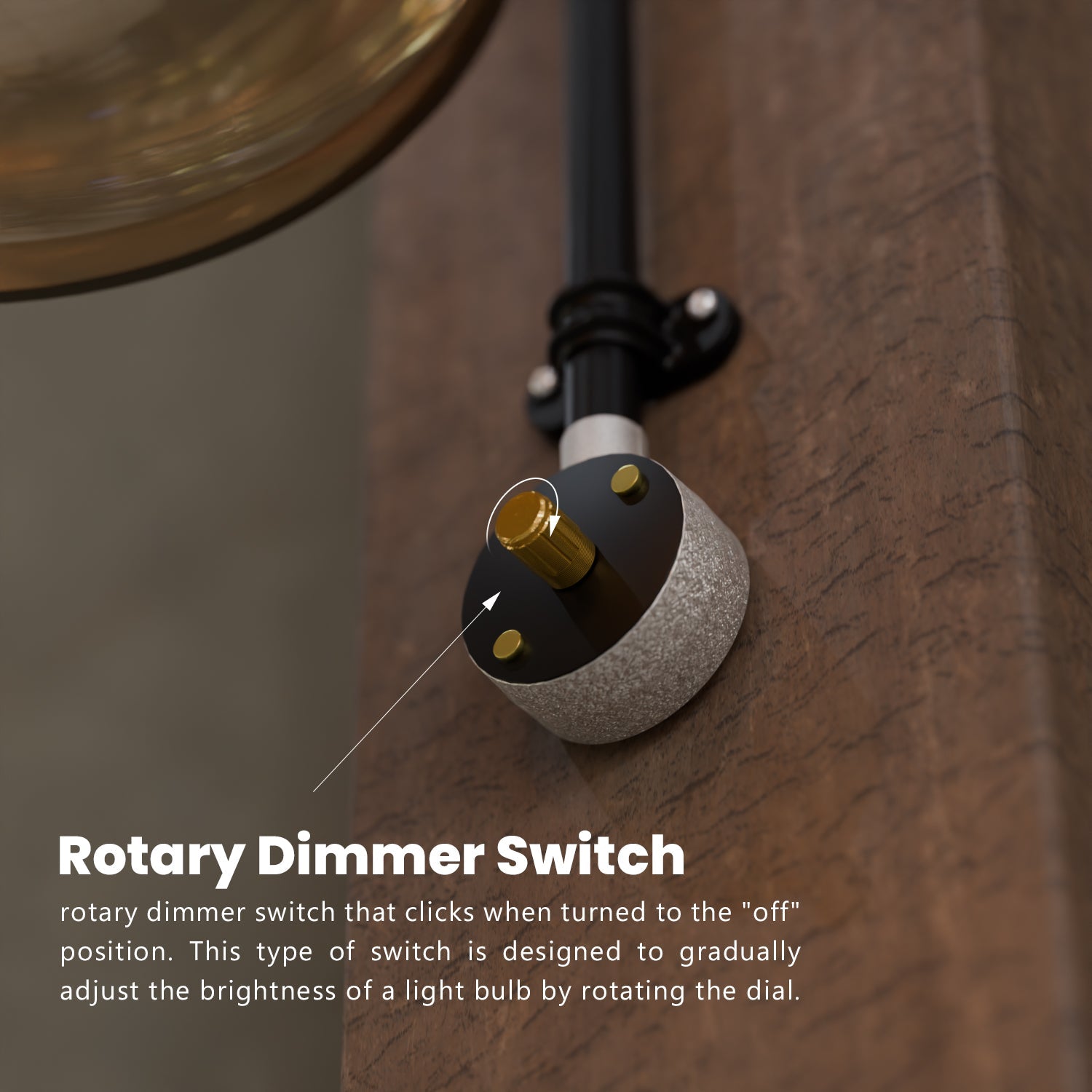 Industrial 20mm Conduit Pipe Wall mounted kit with Amber Glass Shade ~6123