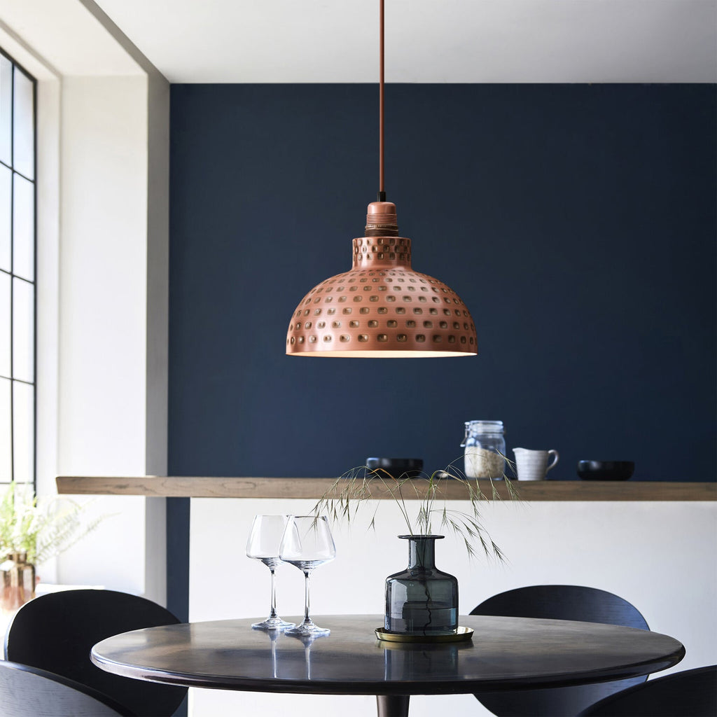 Retro Hammered Metal Shade E27 Ceiling Pendant Light~6132