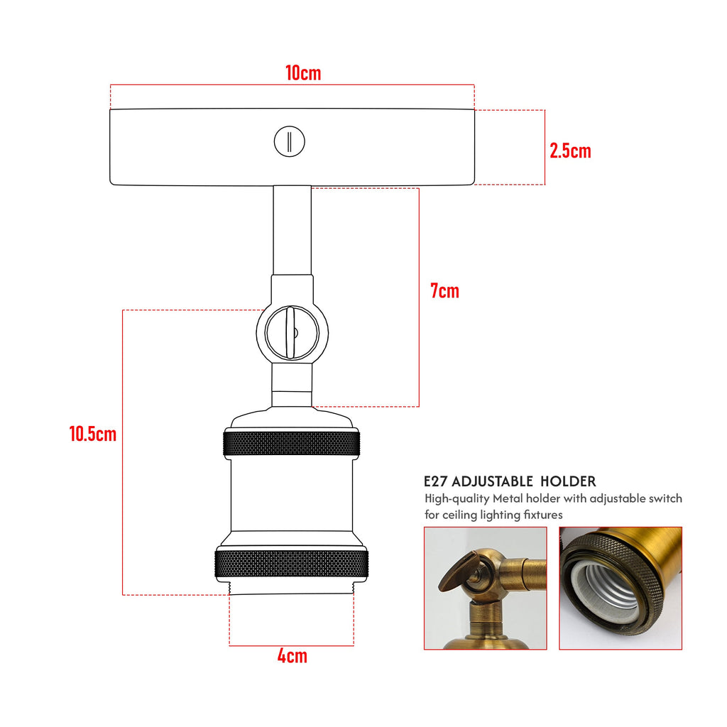 Retro Vintage Industrial Flush Mount Ceiling Light ~6134