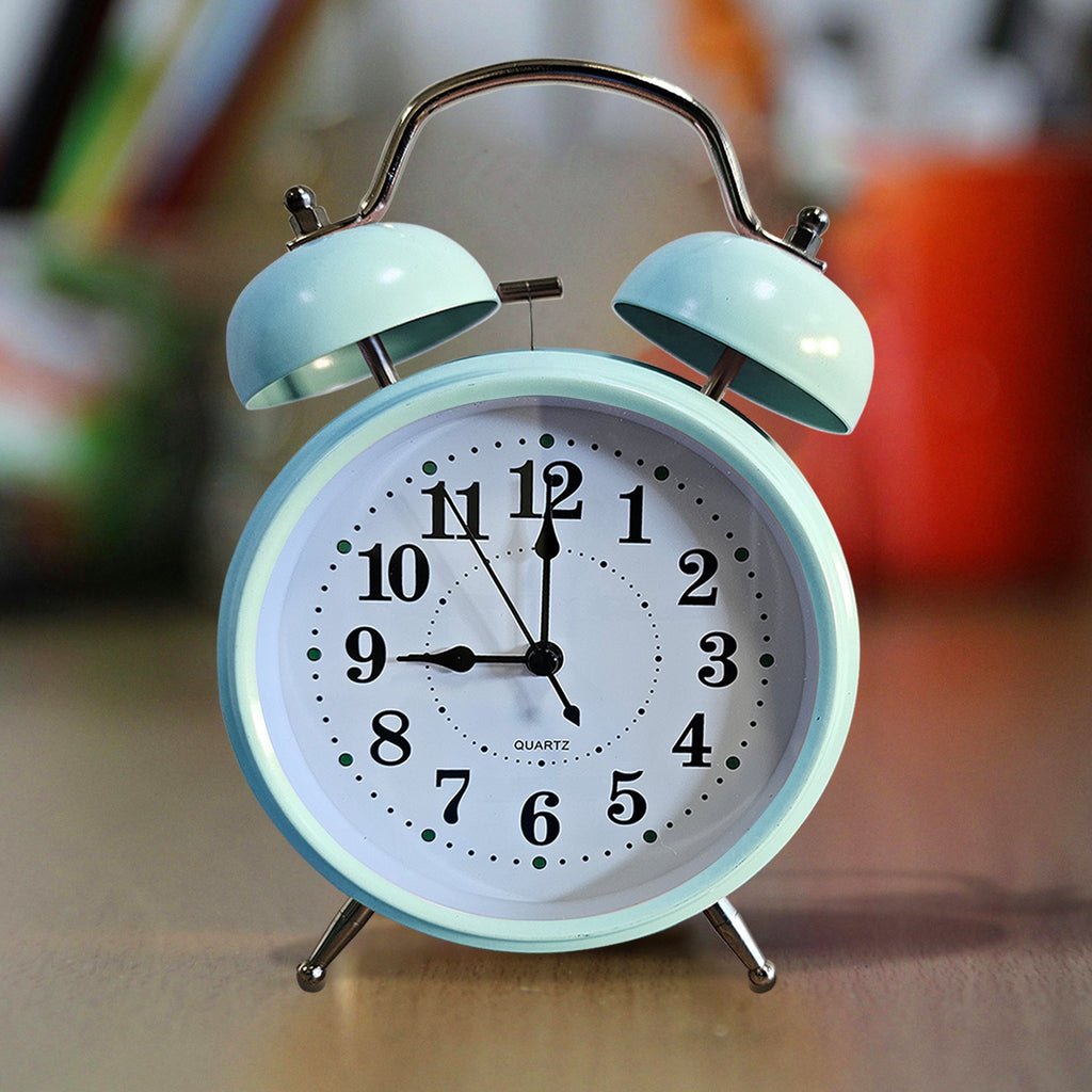 Retro Twin Bell Loud Bedside Alarm Clock Battery Operated Analogue