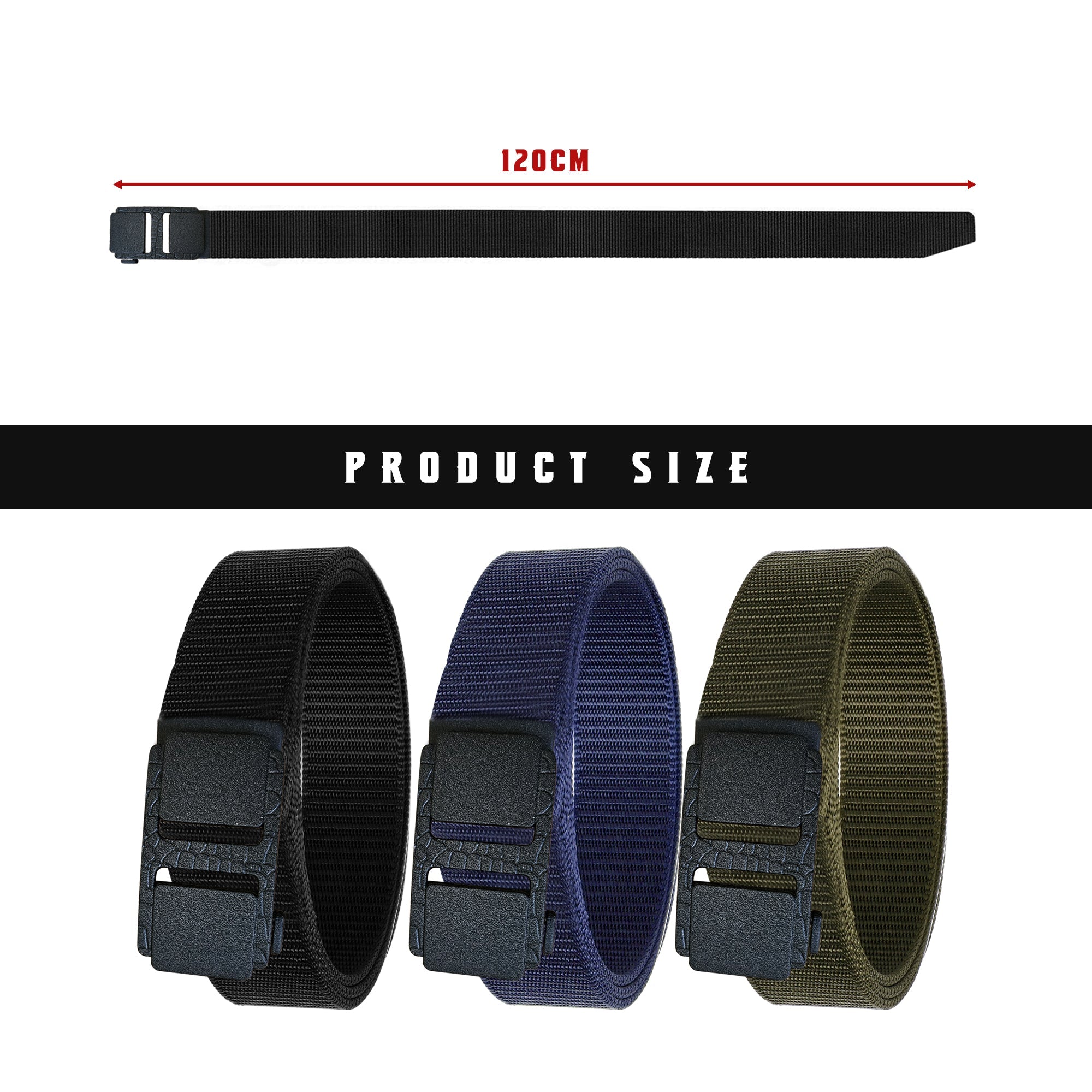 Durable Military Webbing Nylon Quick Release Belt for Men and Women