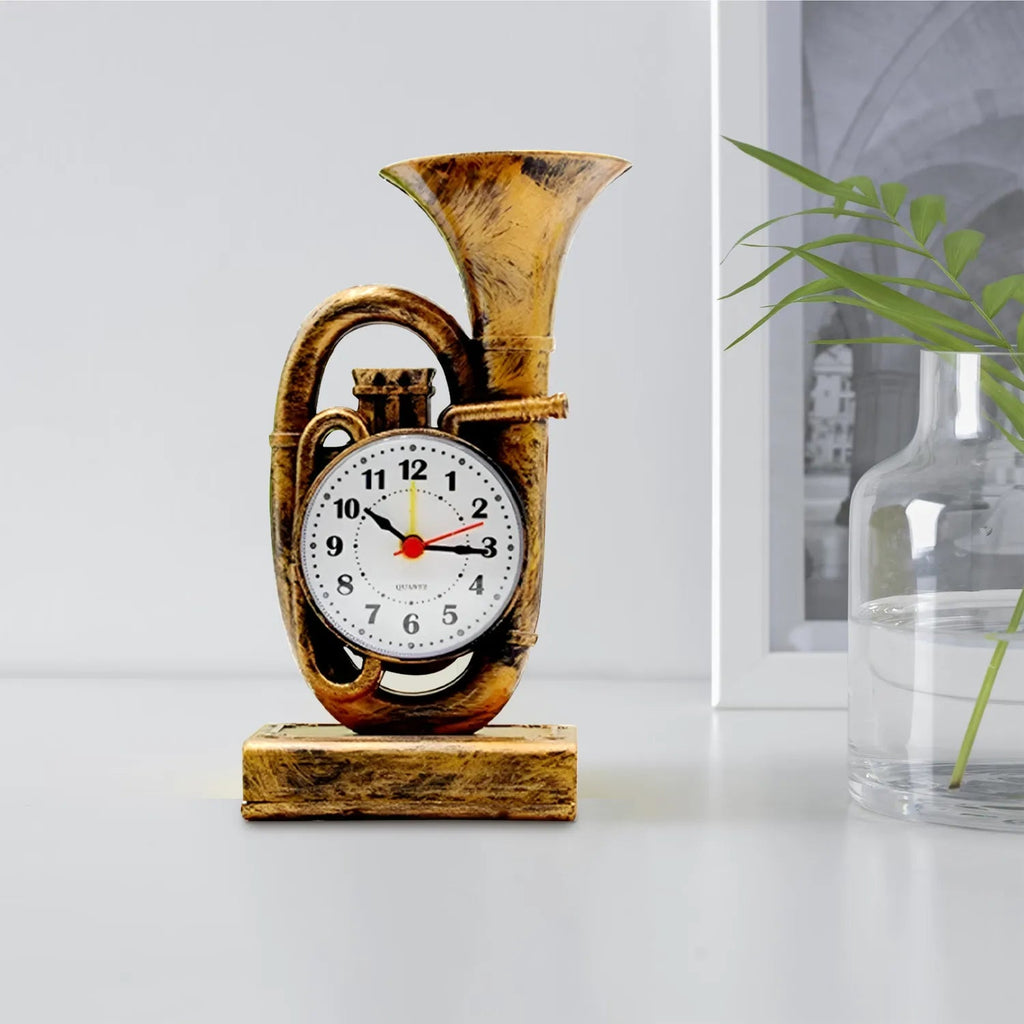 Stylish Trumpet Shape Table Alarm Clock for Bedroom, Home, and Heavy Sleepers