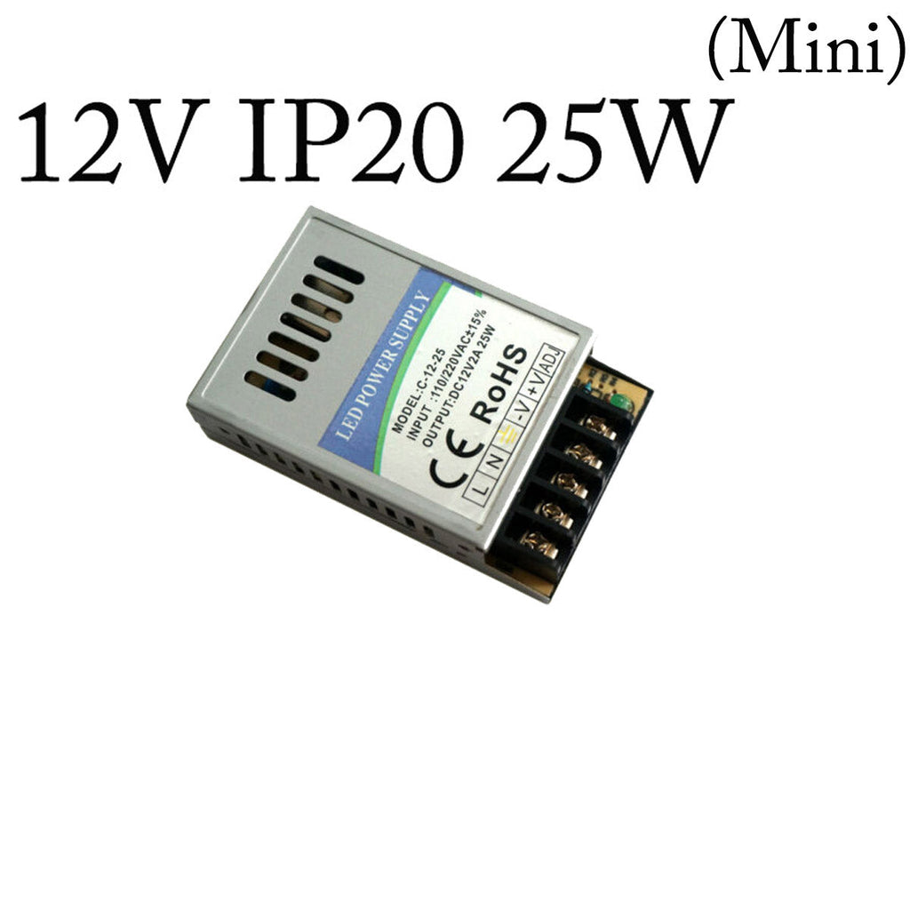 Compact 12V IP20 Switching Power Supply Driver for LED Lighting Projects