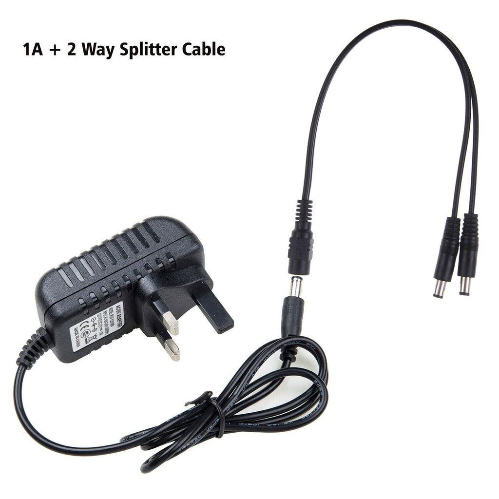 12V CCTV Power Adapter & 2/4/8 Splitter 1A PSU Connector ~6022