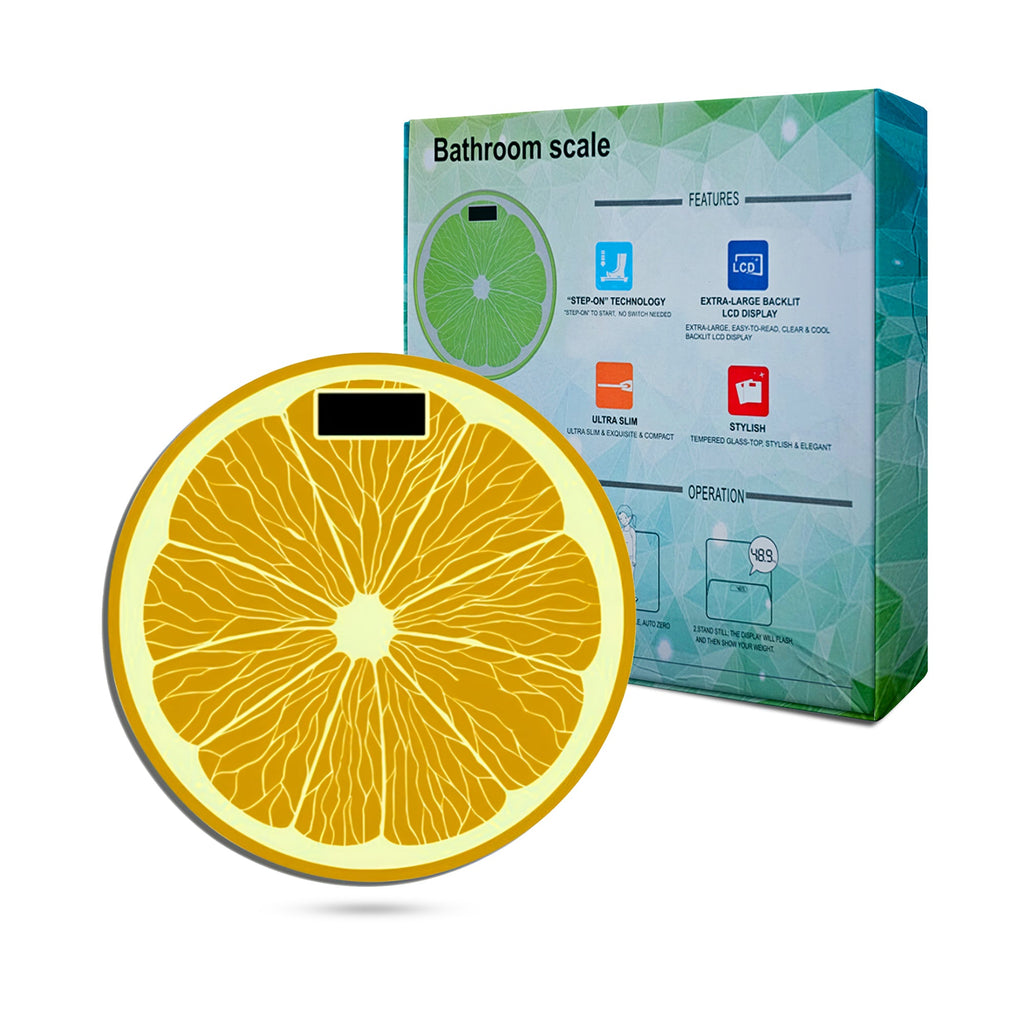 Orange and Lemon Fruit Print Digital Body Weight Bathroom Scale