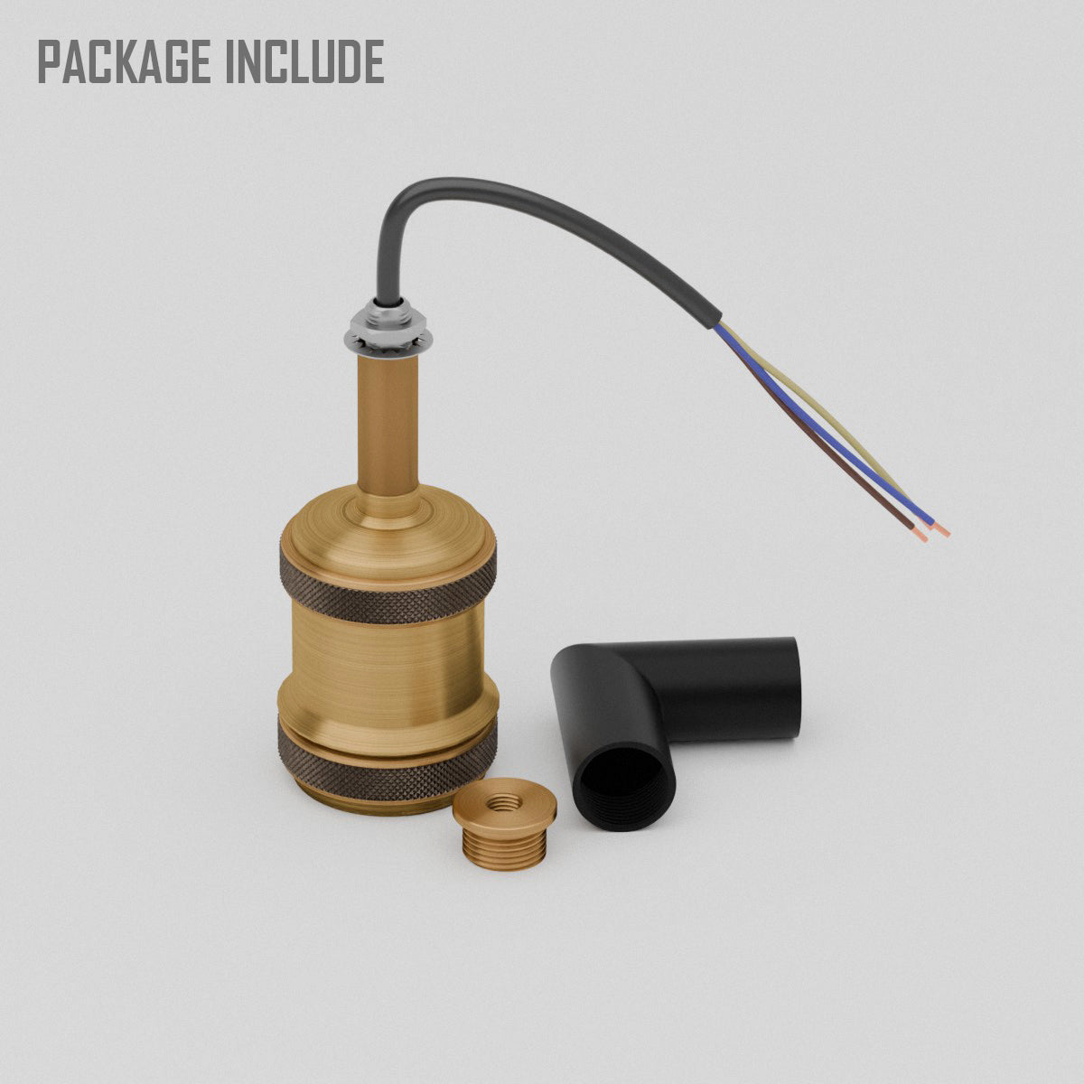 Adjustable Metal Conduit L & T Connectors E27 Arm Holder Lighting Kit