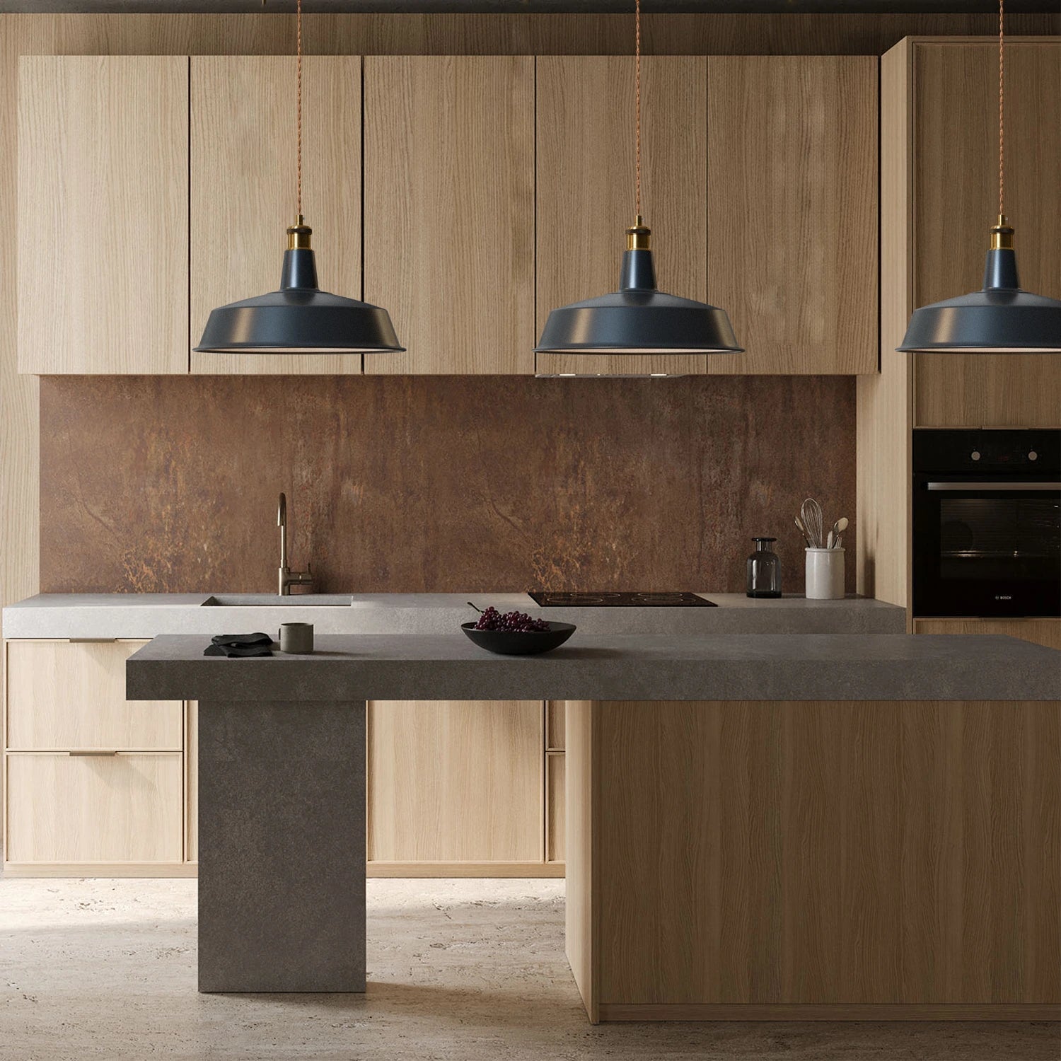 Black Metal Ceiling E27 Conduit Pendant Light Kit -5647