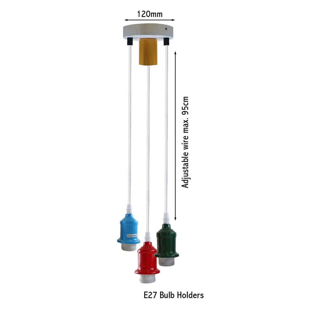 Modern Industrial 3-Way Spider Pendant Ceiling Light Fixture with Adjustable Cables