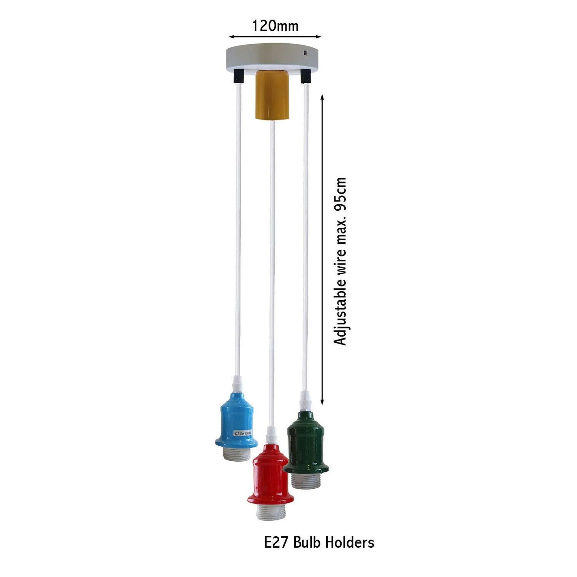 Modern Industrial 3-Way Spider Pendant Ceiling Light Fixture with Adjustable Cables