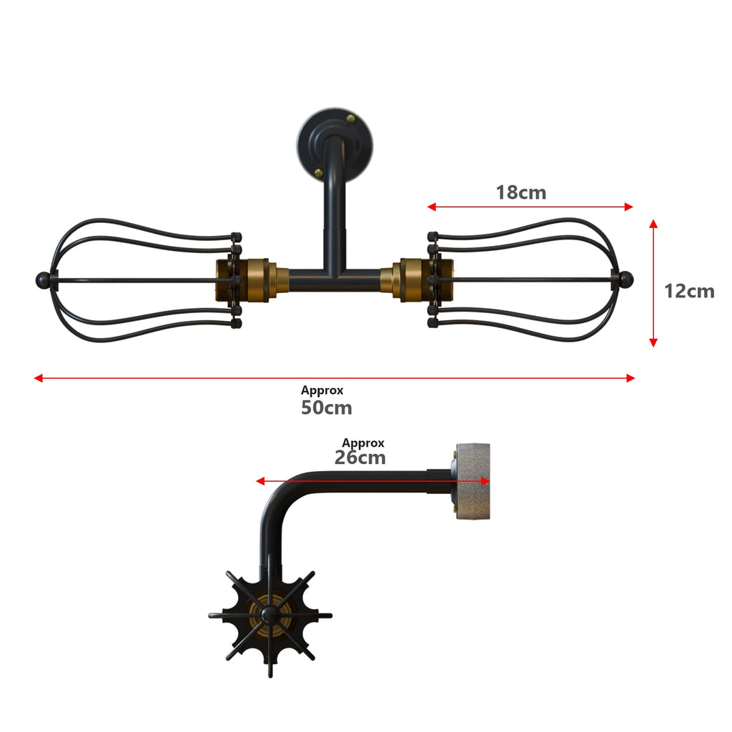Industrial 2-Way Light Kit Cage Conduit Wall Light Fixtures ~ 5699