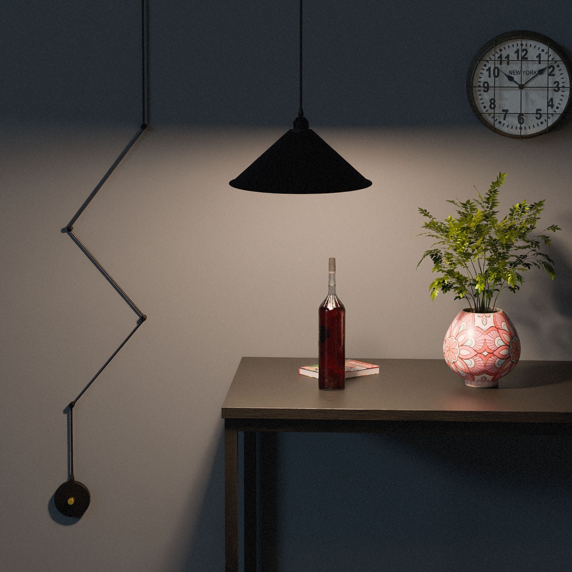 Modern Metal 4.5m Adjustable Wall Mounted E27 Pendant Lighting ~ 6237