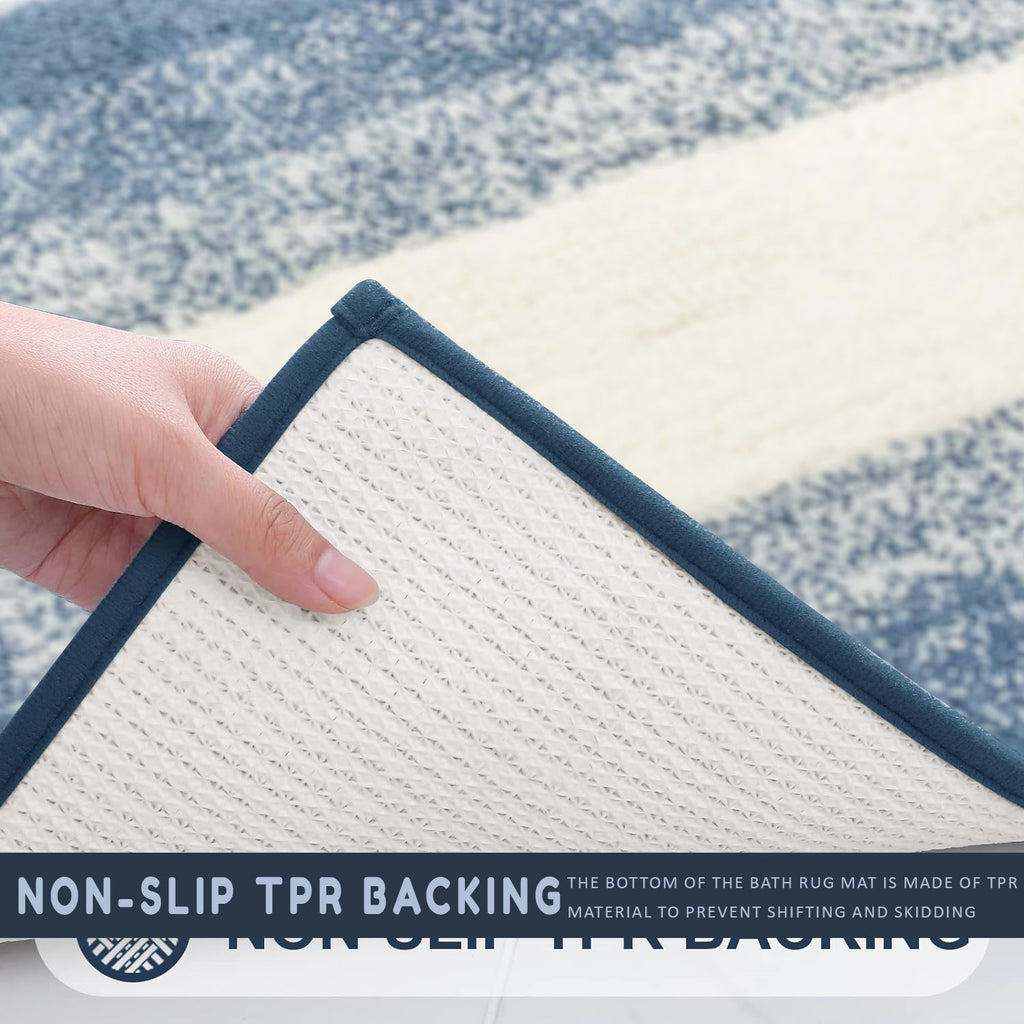 Soft Non-Slip Microfiber 2-Piece Bath & Pedestal Mat Set Ultra Absorbent Rugs