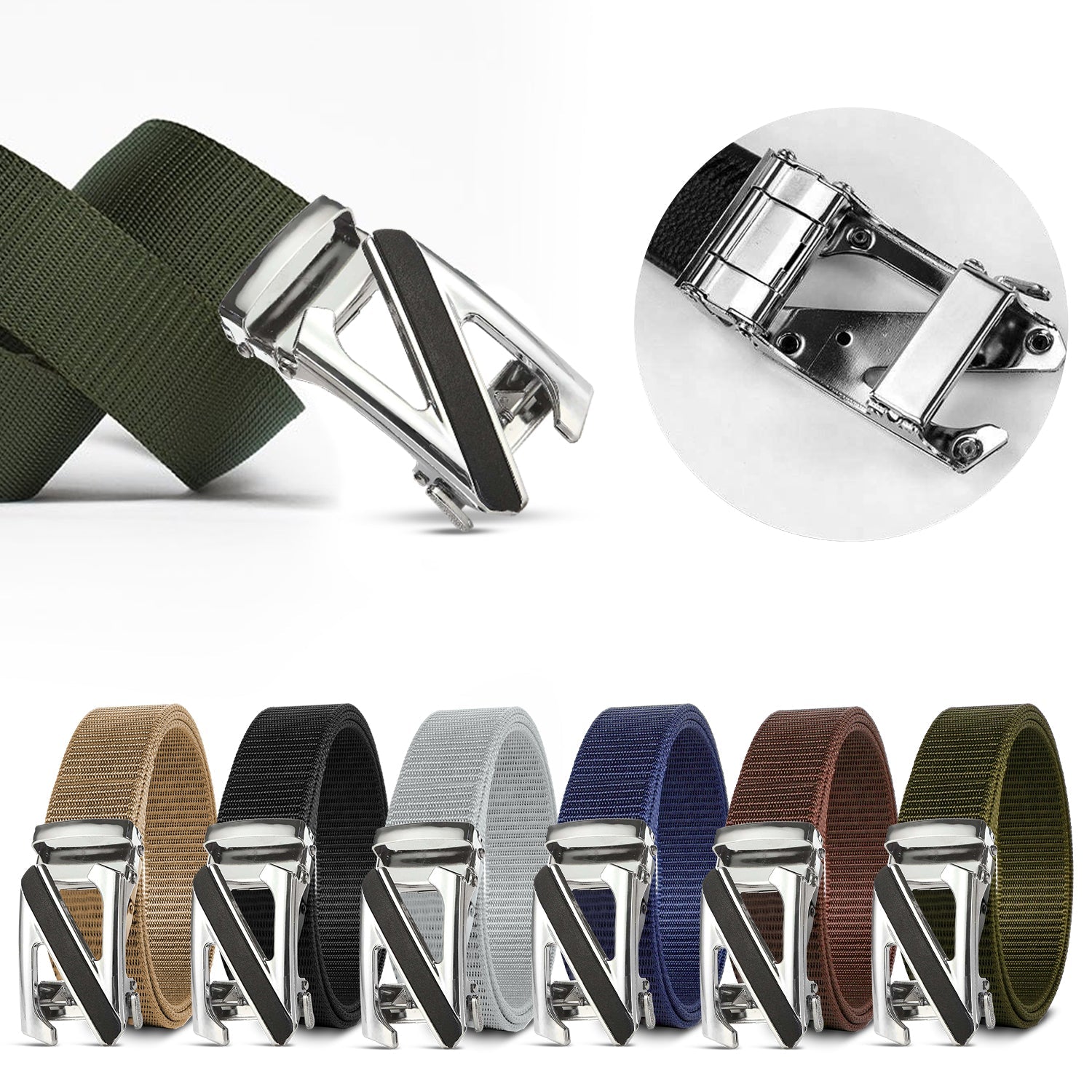Men's Tactical Nylon Canvas Quick Release Belt with Z-Letter Buckle