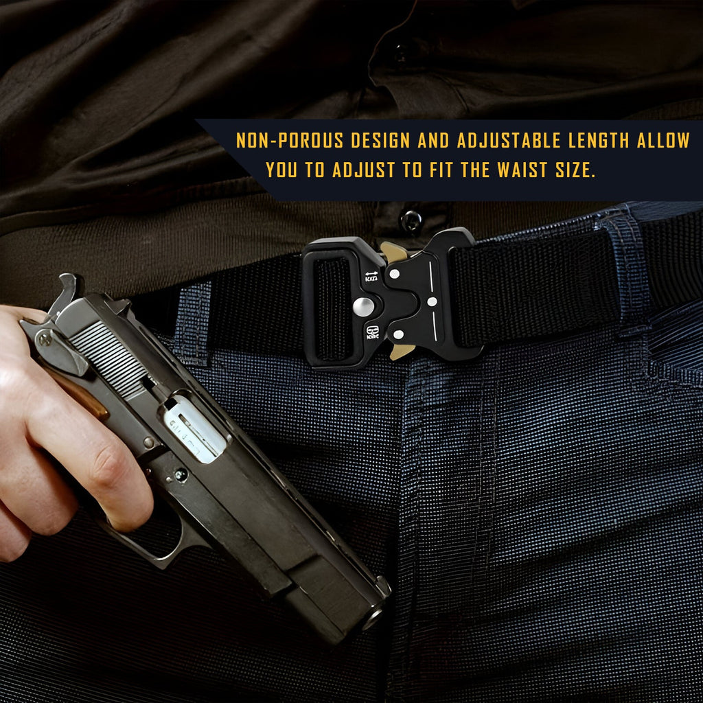 Men's Fabric Trim Adjustable Buckle Belt for Dress and Casual Wear