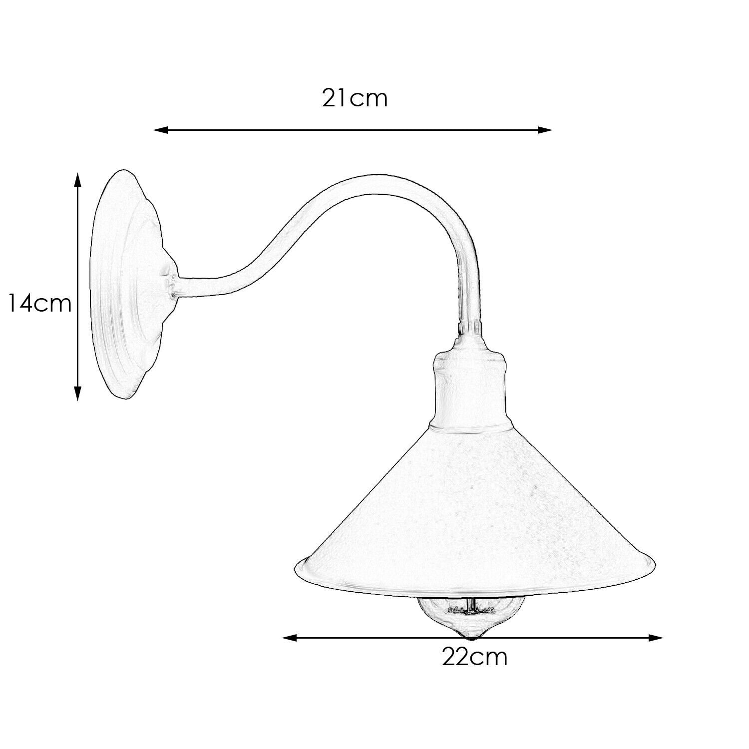 Metal Swan Neck Wall sconce Copper~5799