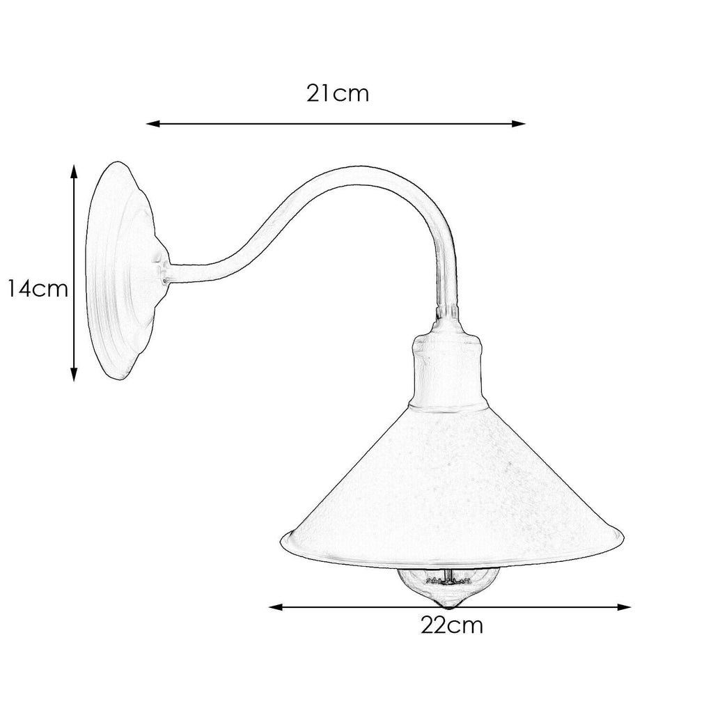 Industrial Copper Metal Swan Neck Wall Sconce with Cone Shade Light