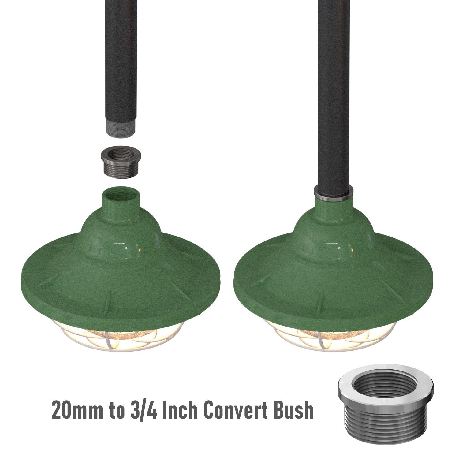 Durable Metal Conduit Reducing Bush Converter 20mm Female to 3/4 Inch Male