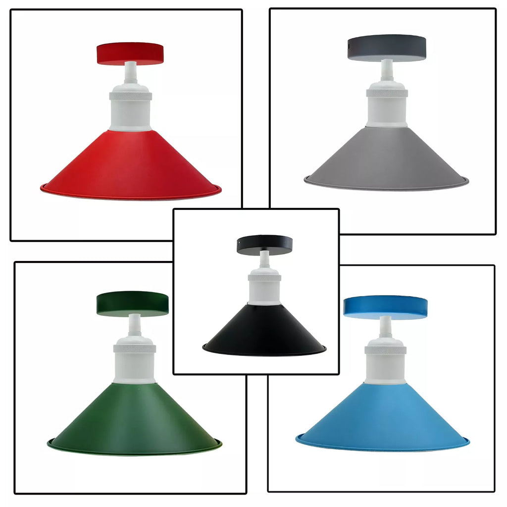 Industrial Vintage Metal Wall Sconce and Retro Ceiling Light Fixture