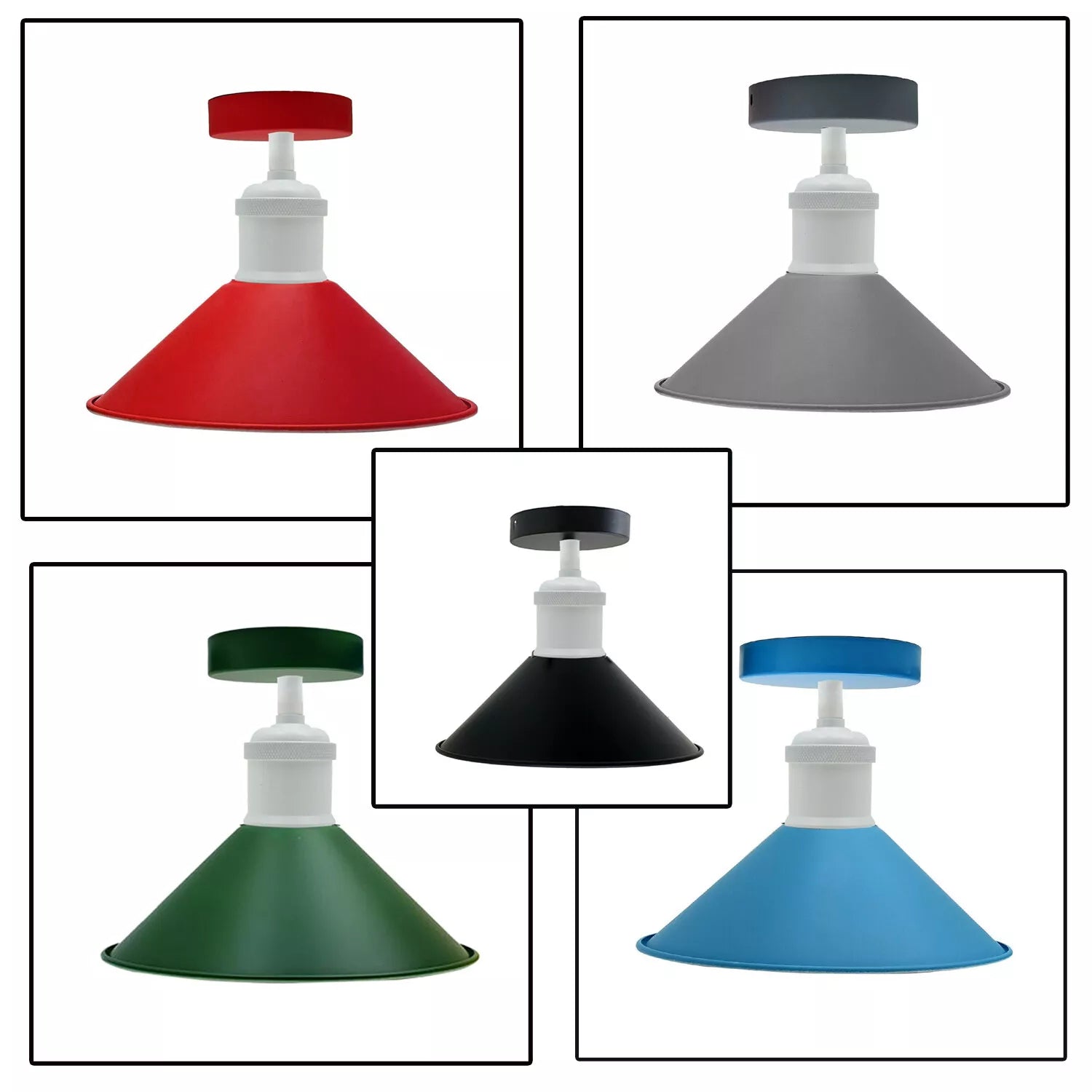 Industrial Vintage Metal Wall Sconce and Retro Ceiling Light Fixture