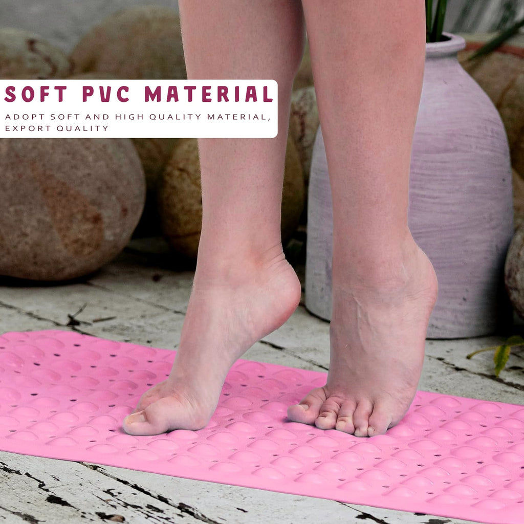 Anti-Bacterial Non-Slip Shower Mat with Drain Holes for Enhanced Bathroom Safety