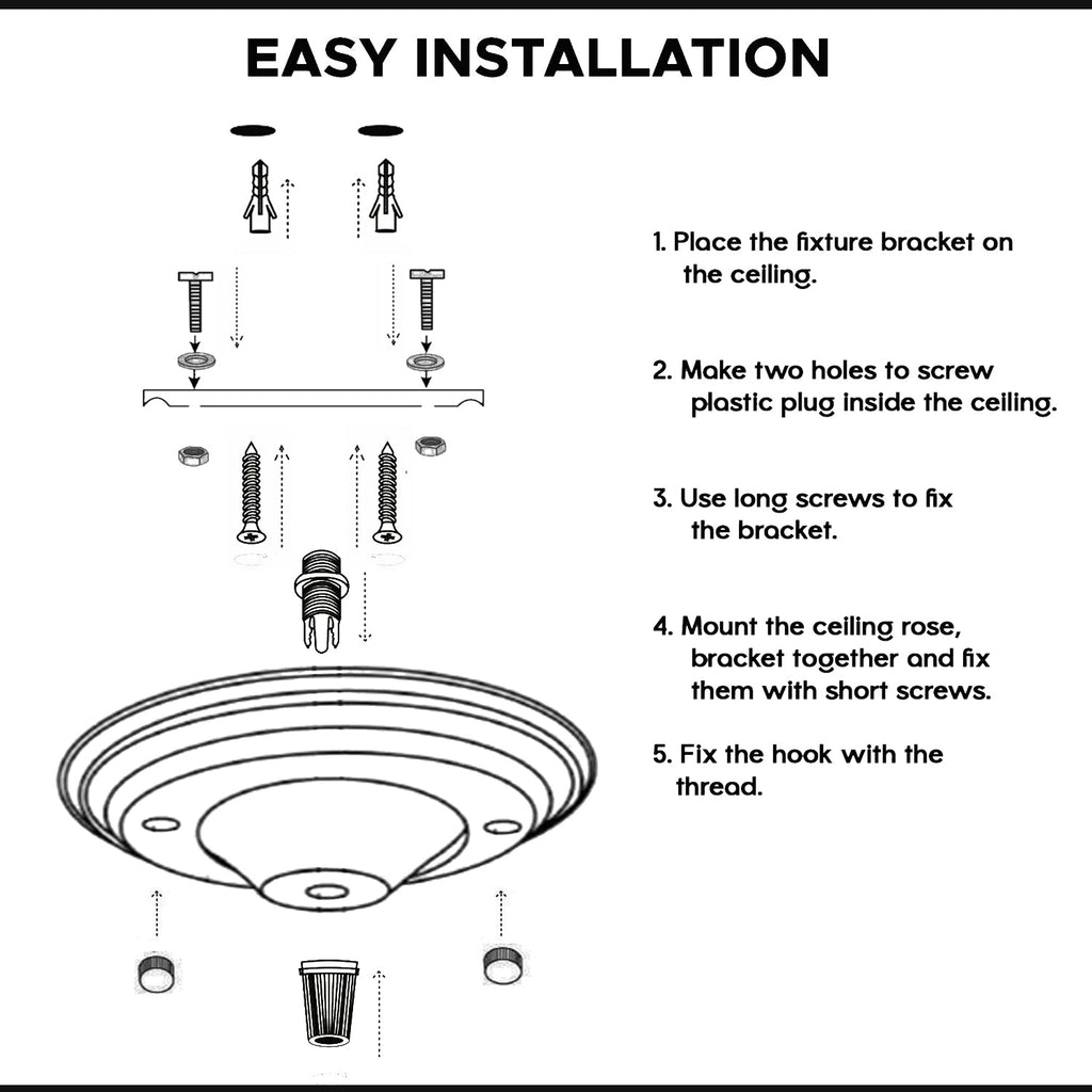 140mm Single Outlet Metal Front Fitting Ceiling Rose ~ 5785