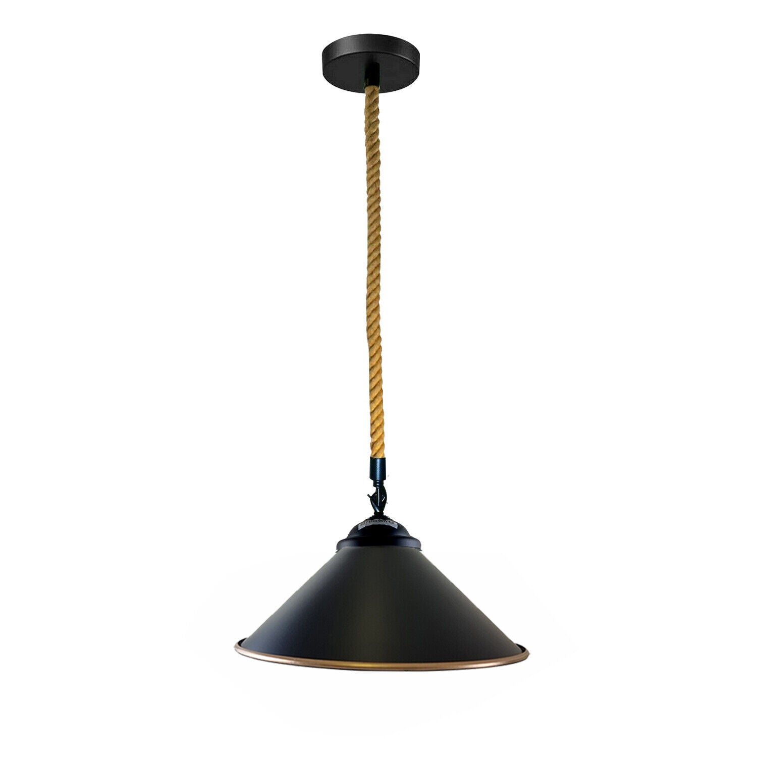 Rustic Vintage Industrial Hemp Rope Cone Pendant Light for Lofts