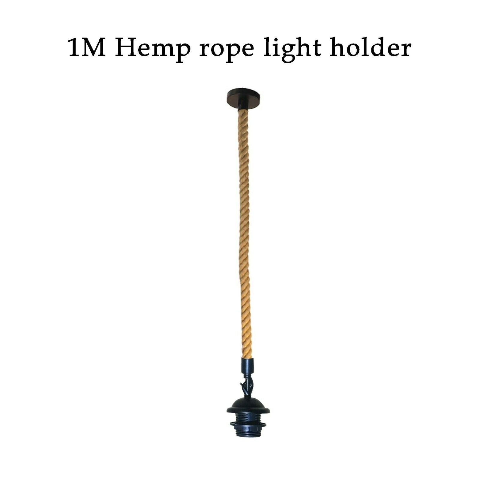 Rustic Vintage Industrial Hemp Rope Cone Pendant Light for Lofts