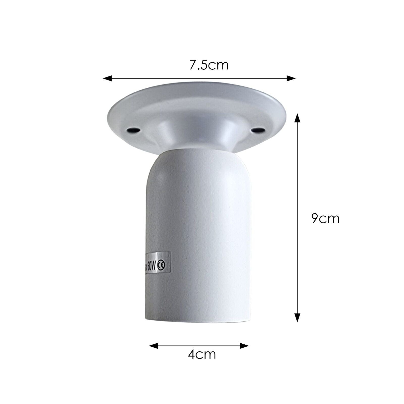 Industrial Vintage Retro White Semi-Flush Ceiling Mount Light E27 Holder