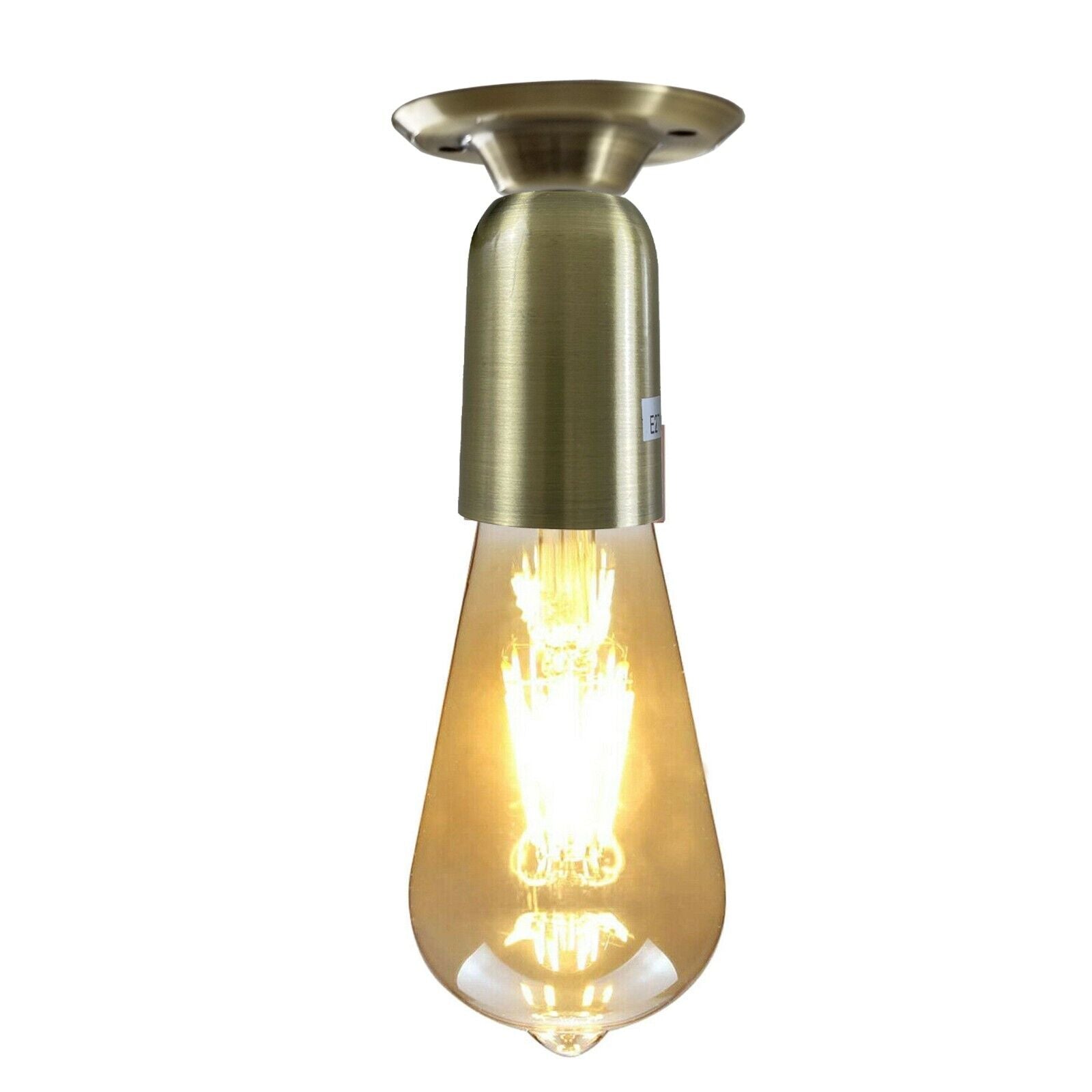Elegant Green Brass Semi-Flush Ceiling Light Fixture E27 Holder